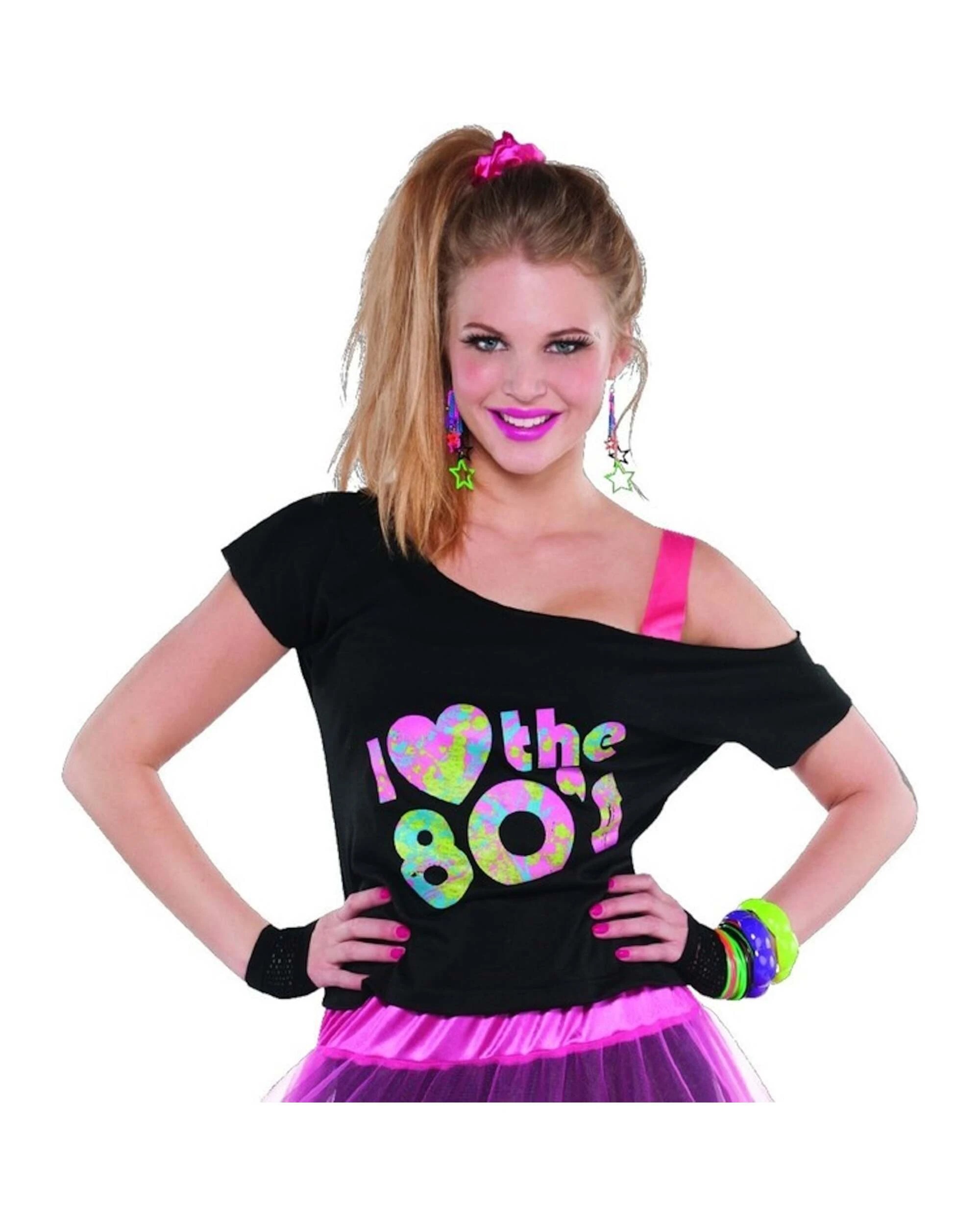1 Anagram I Love the 80's Glow in the Dark T-Shirt One Size - One Size, 1 of 3