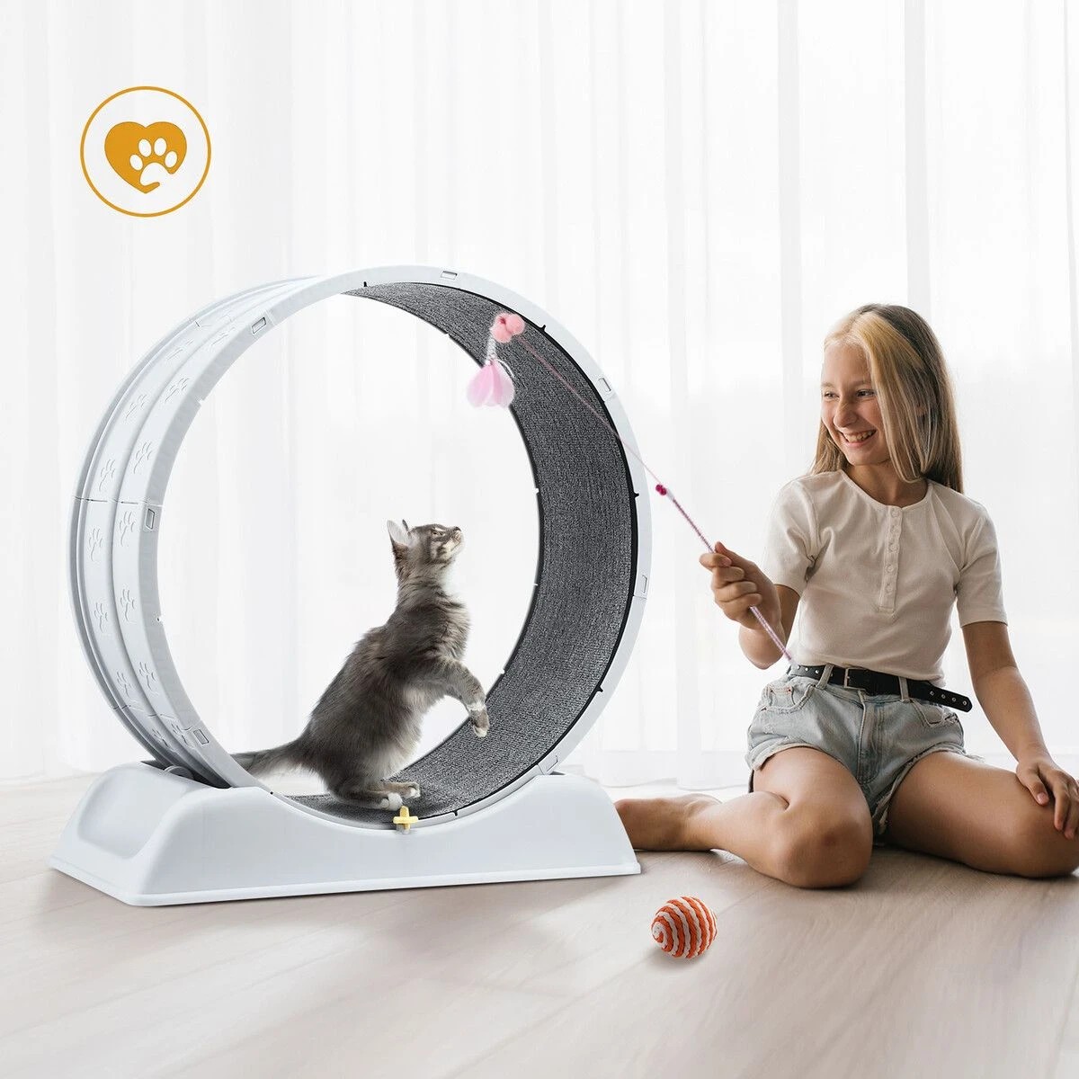 2 Ausway Cat Wheel Running Toy Exerciser Fitness Workout Treadmill Machine, 2 of 3