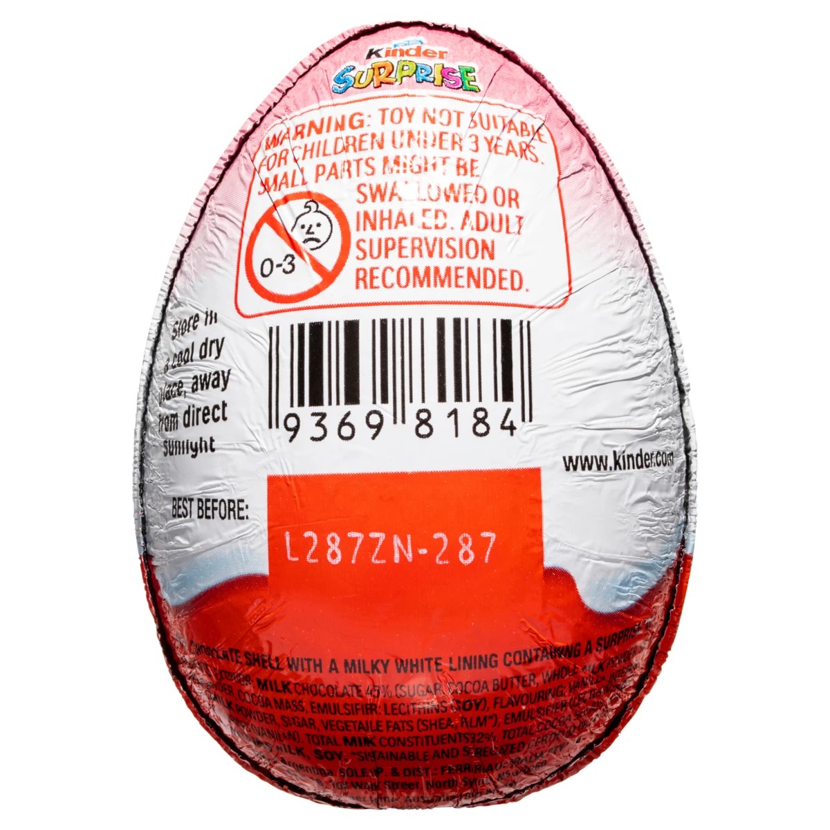 2 Kinder Surprise Milk Chocolate Egg Pink with Toy 20g, 2 of 3