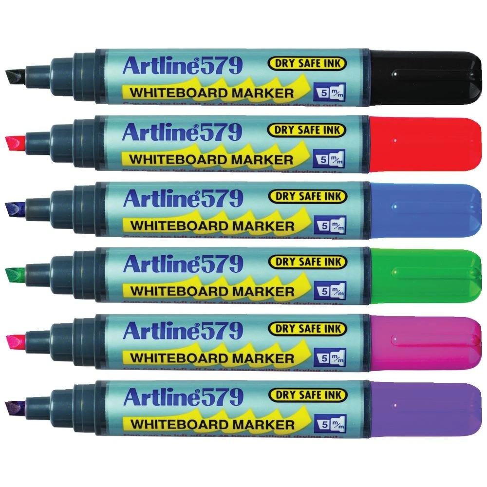 2 Artline 579 Whiteboard Markers Chisel Assorted 6 Pack, 2 of 4