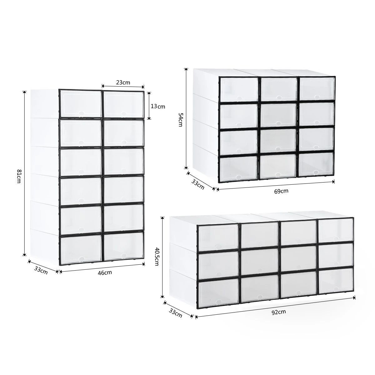 3 AUSWAY 36PCS Plastic Shoe Display Cases Stackable Storage Organiser Box White, 3 of 3
