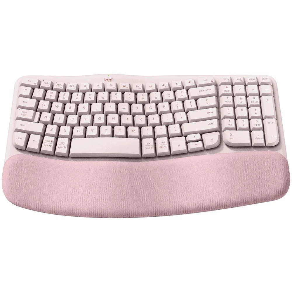 2 Logitech Wave Keys Ergonomic Wireless Keyboard Rose, 2 of 9