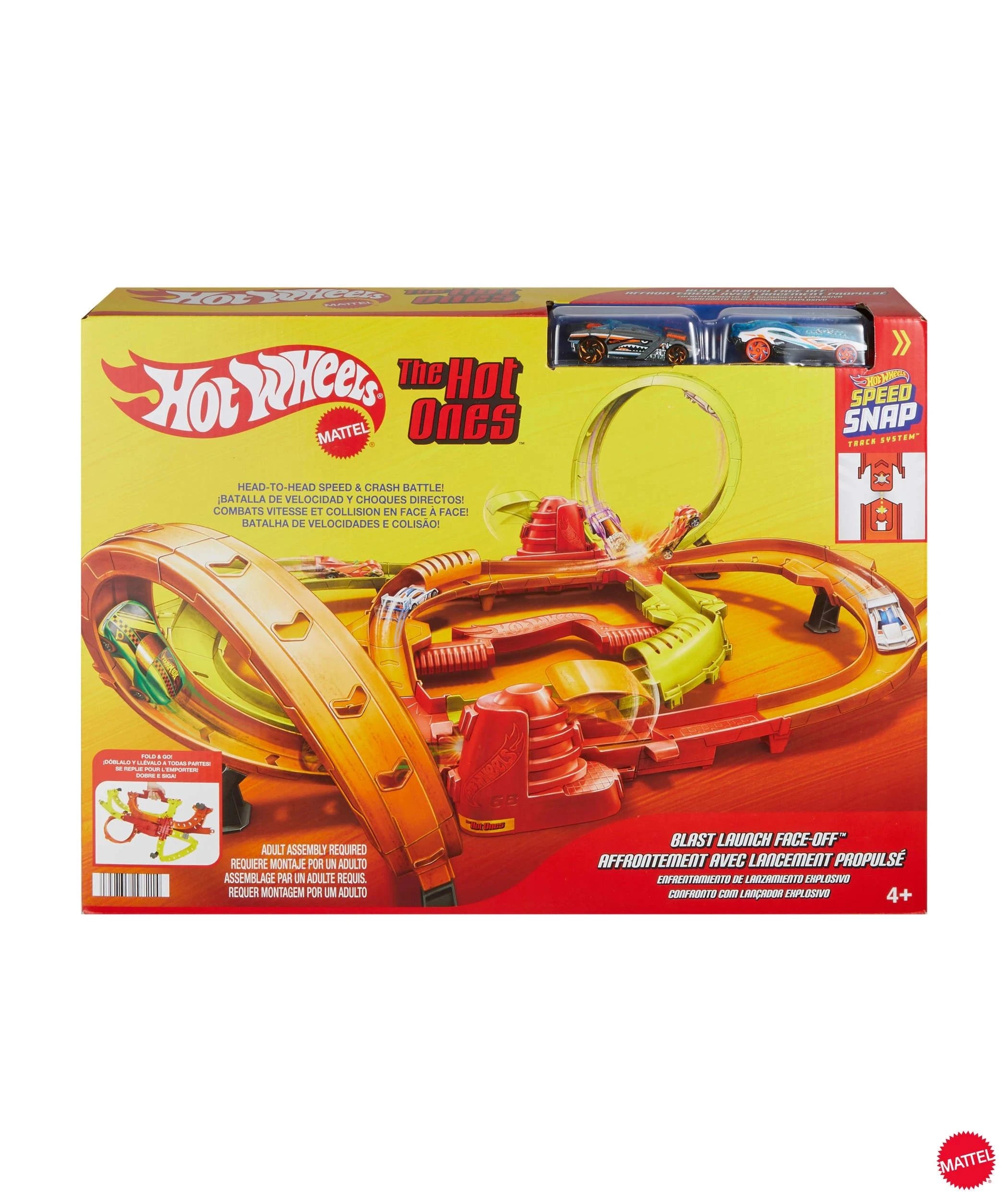 1 Mattel Hot Wheels Stunt Tracks Blast Launch Face-Off Track Set - Orange, 1 of 5