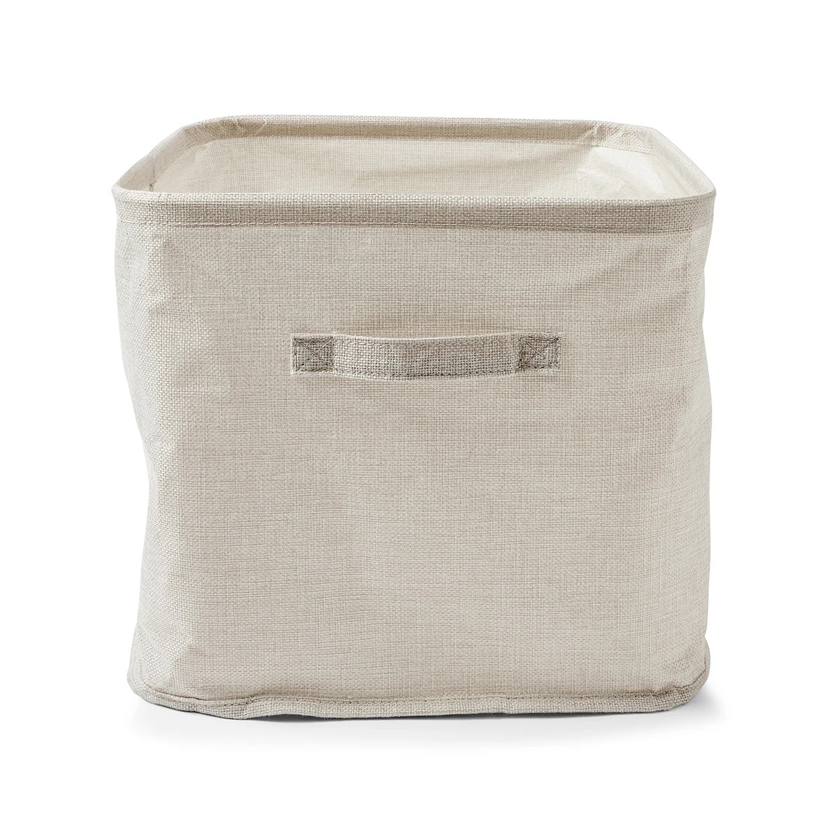 5 Linen Look Open Storage Box - Beige, 5 of 9