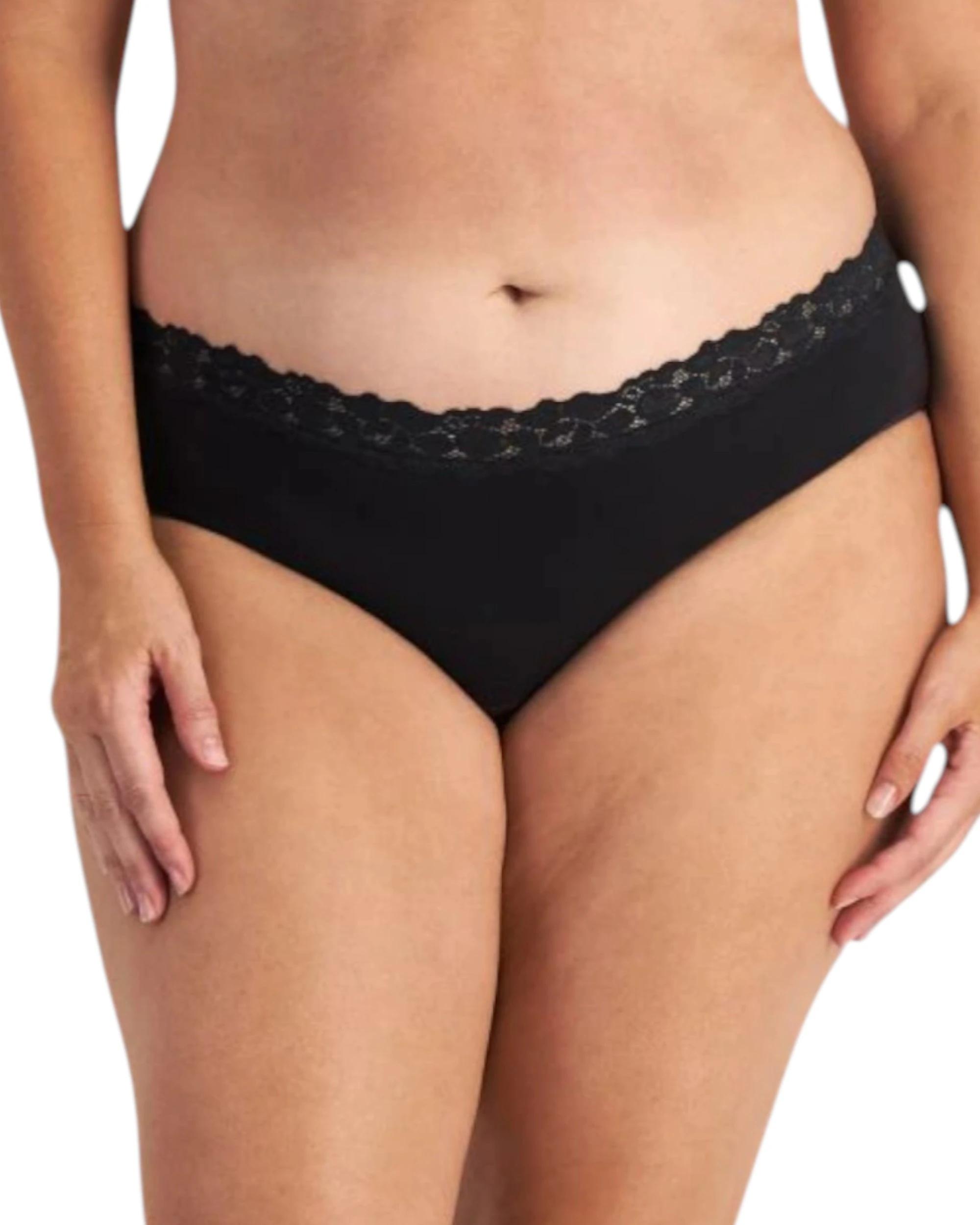 1 Jockey 5 Pack Womens Parisienne Light Leak-Proof Bikini Underwear Black BLACK, 1 of 4