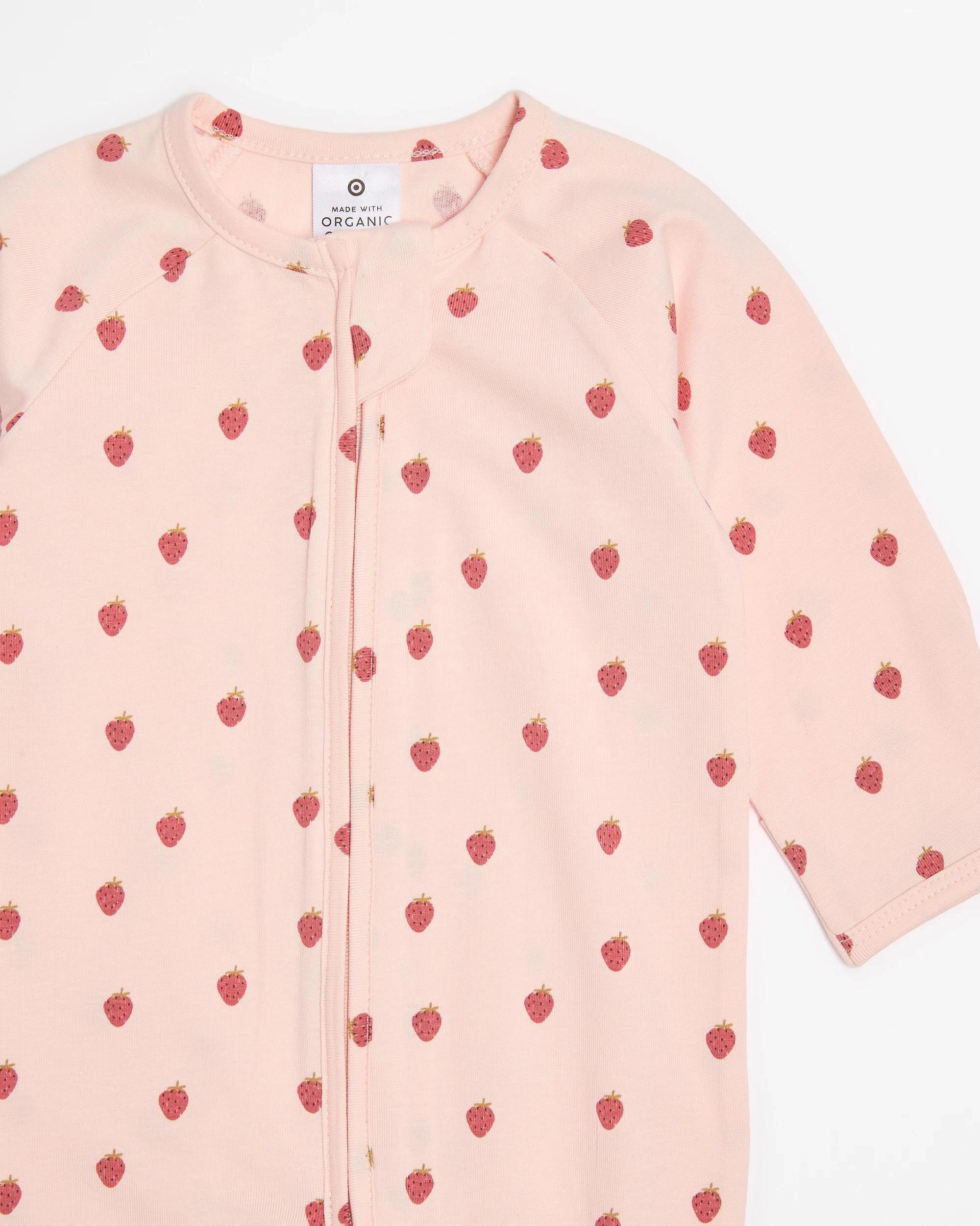 2 Target Baby Baby Organic Cotton Print Zip Coverall PINK STRAWBERRY, 2 of 3
