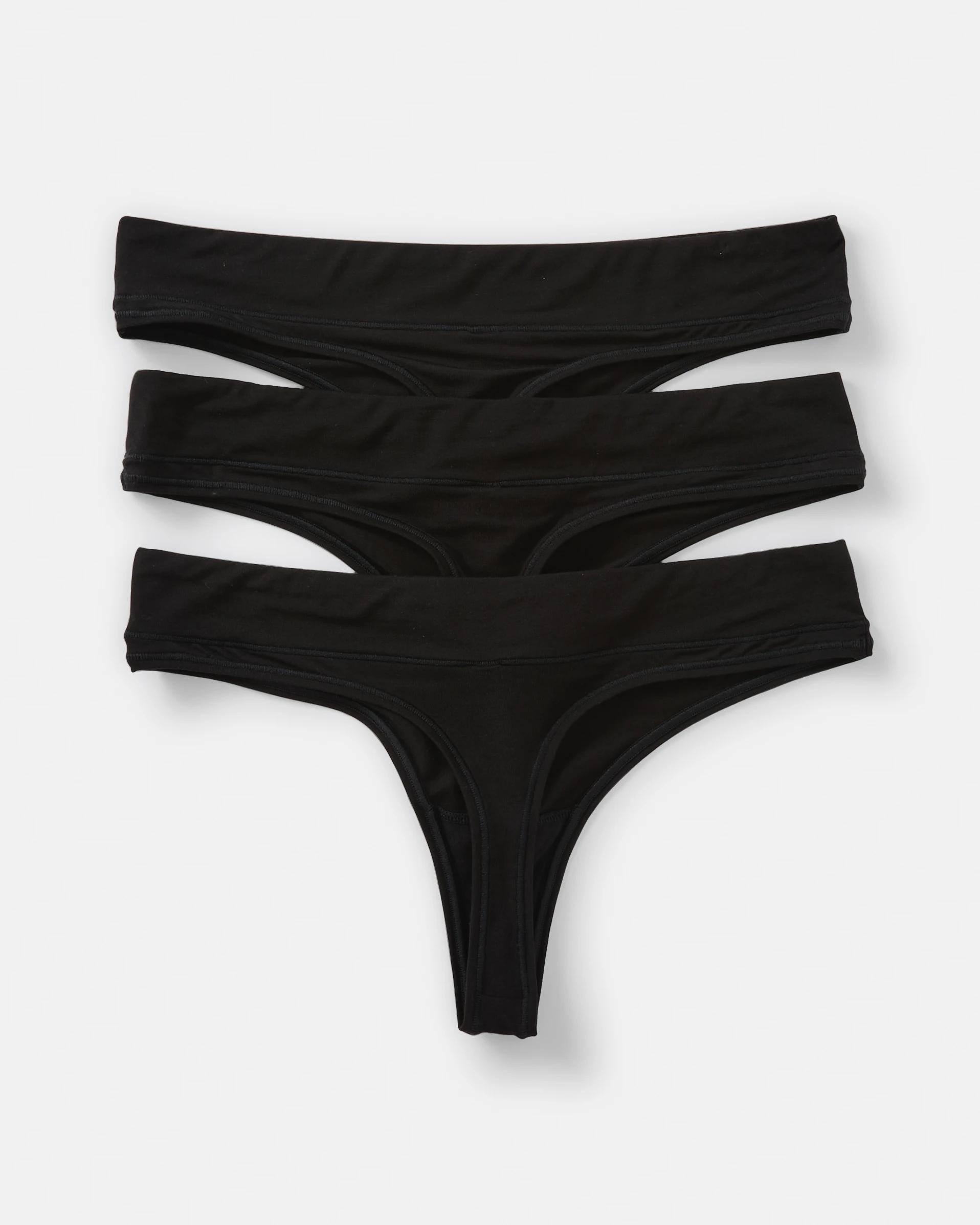 2 3 Pack Bamboo Blend G-String Briefs BLACK, 2 of 7