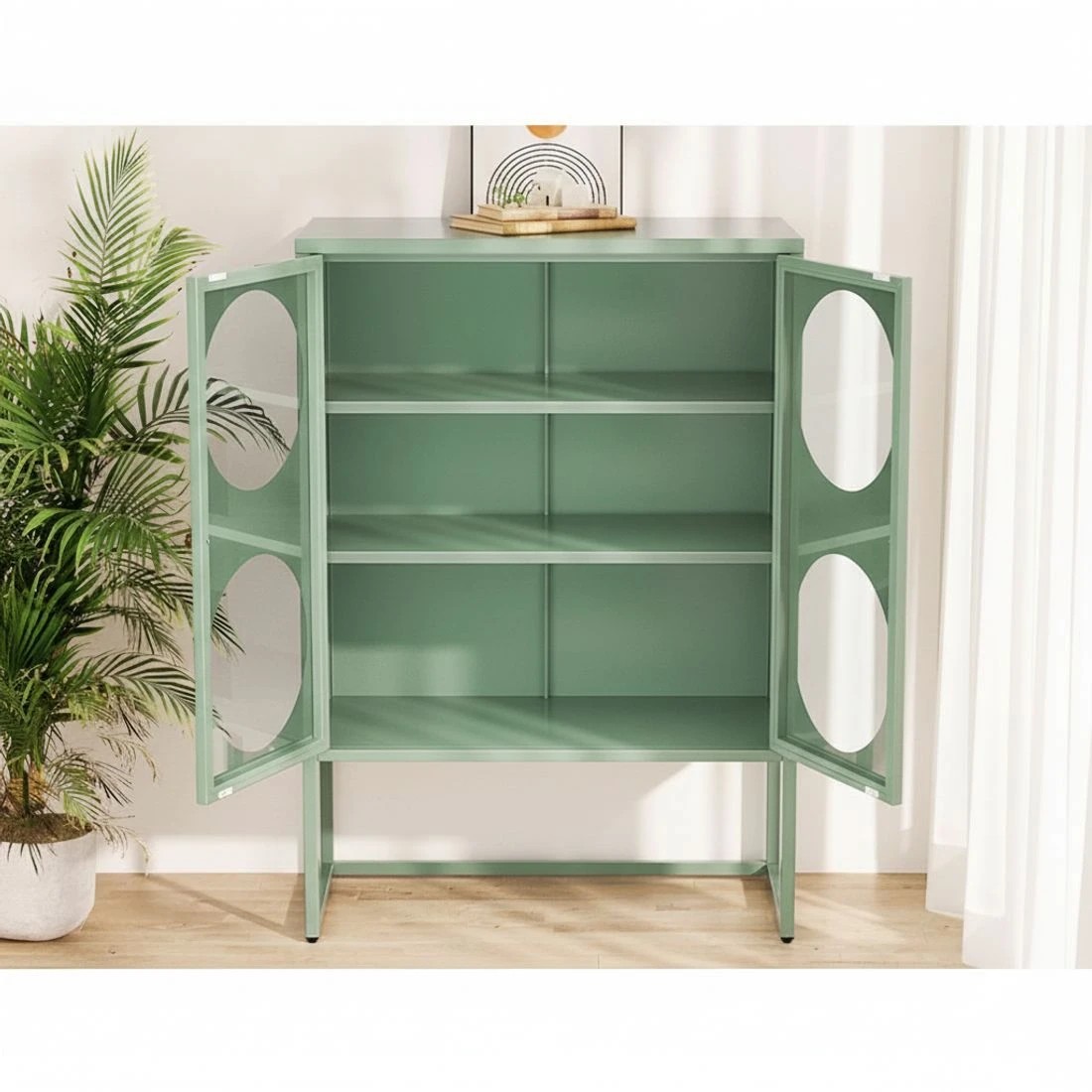 7 Artiss Buffet Sideboard Metal Cabinet - Green, 7 of 8
