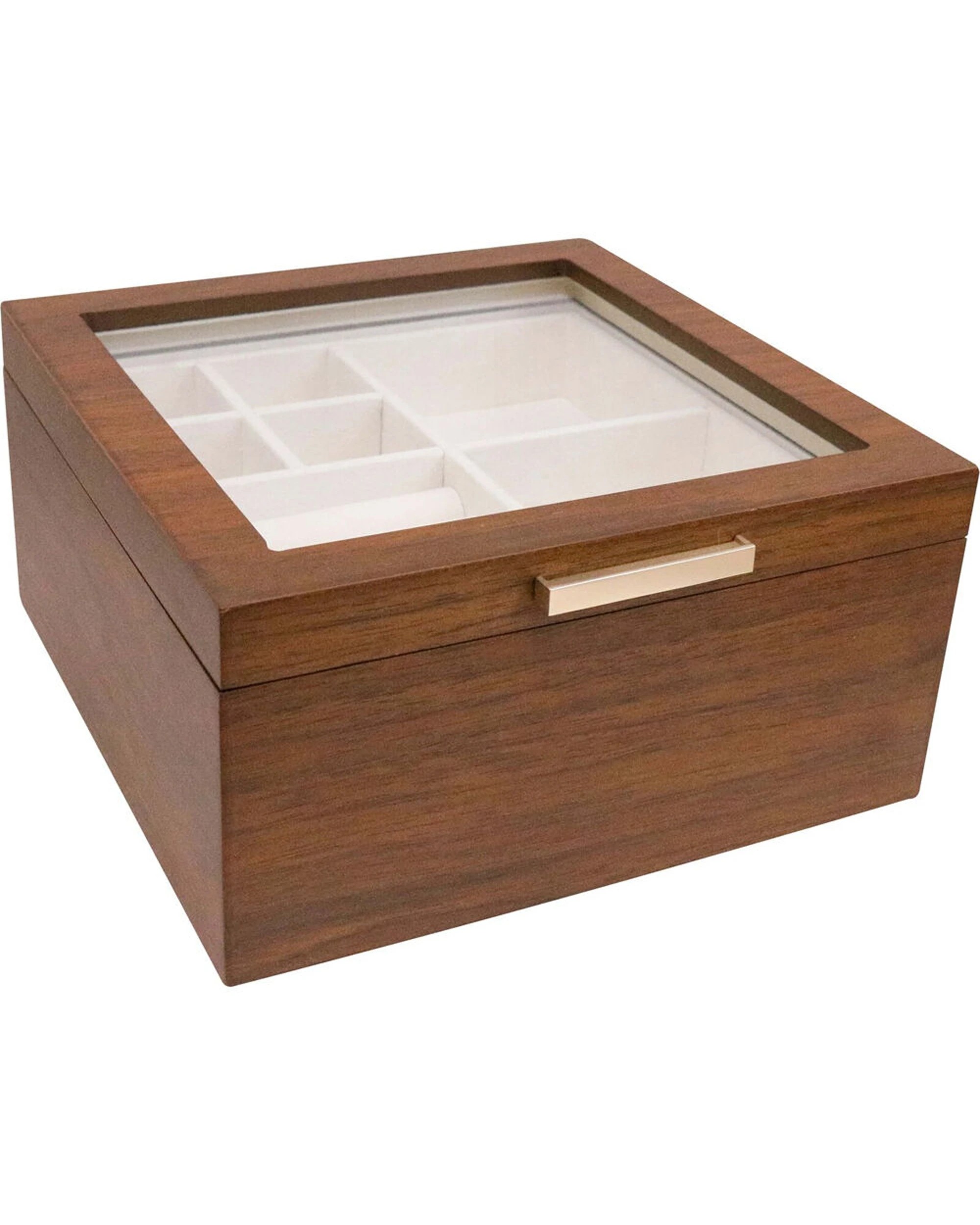 2 LVD Timber Jewellery Square Storage Box Organiser 20.5x10cm Walnut - Brown, 2 of 2