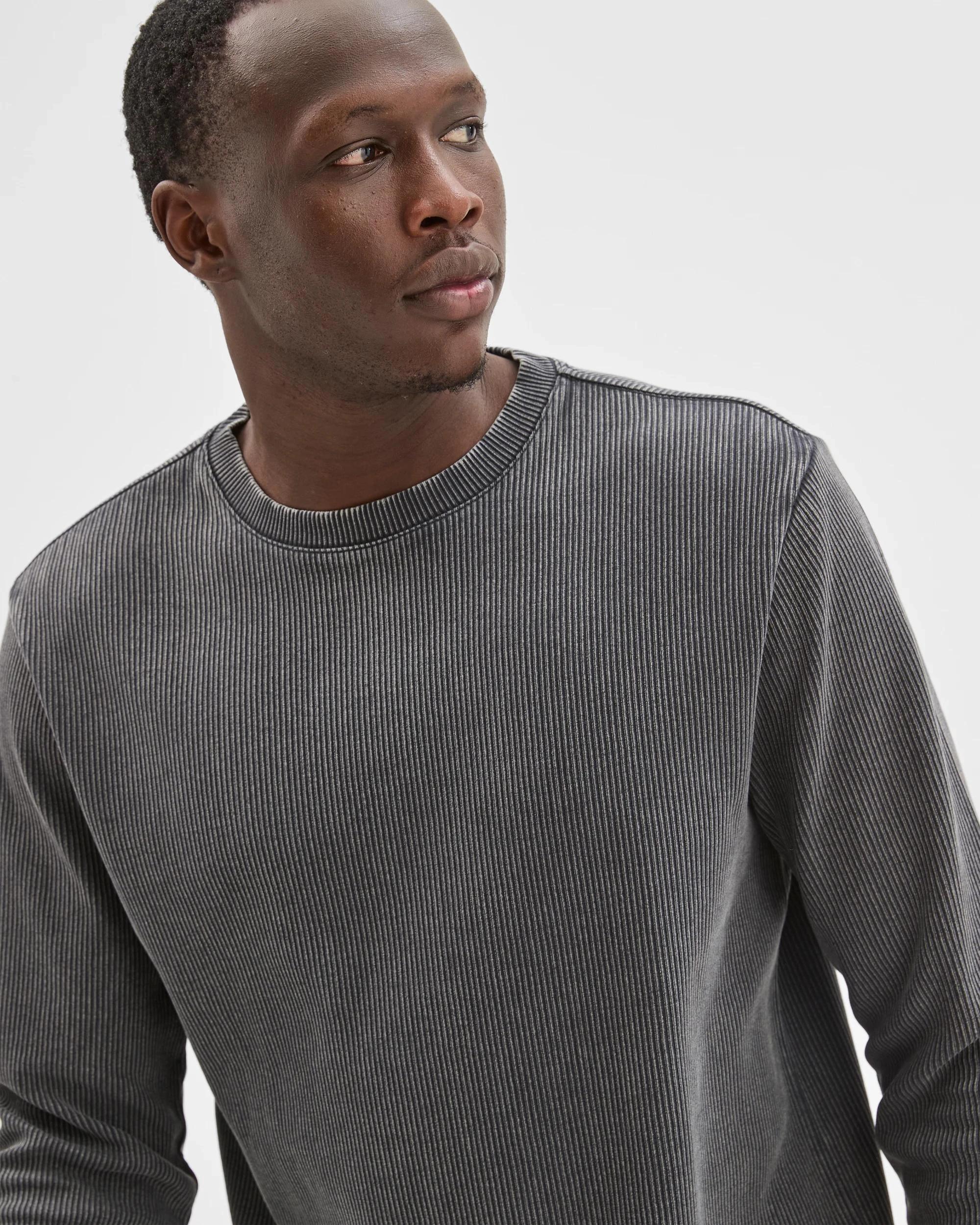 3 Commons Australian Cotton Relaxed Heavyweight Textured T-Shirt ACID BLACK, 3 of 6