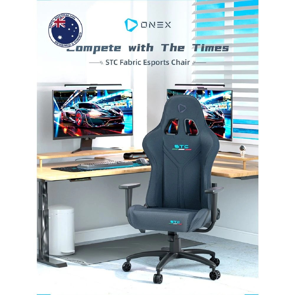 8 ONEX STC Tribute Fabric Gaming Chair Grey Gaming Chairs, 8 of 10