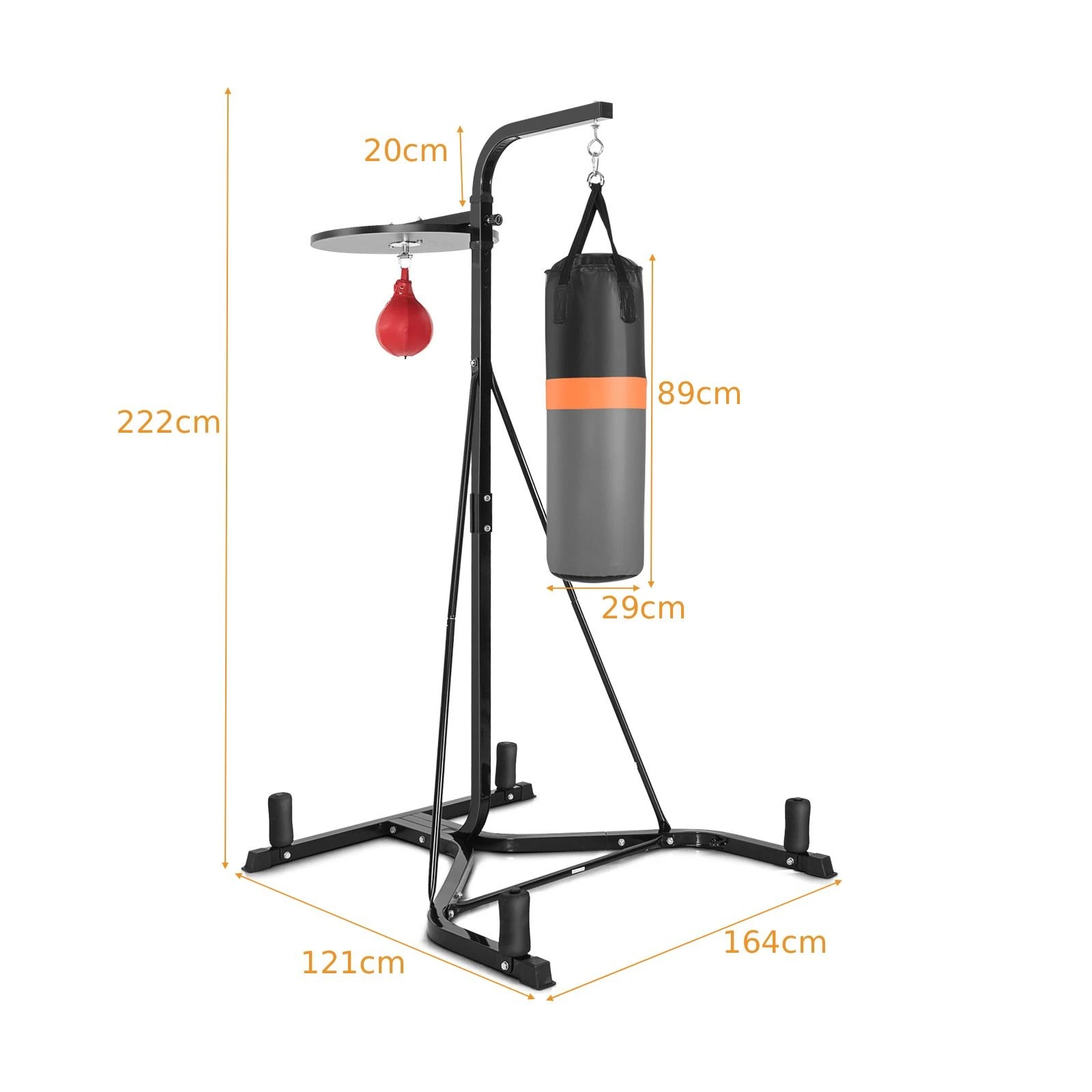 2 Costway 2in1 Pro Boxing Training Stand Heavy Duty Punching Sandbag Speed Ball Platform Set, 2 of 2