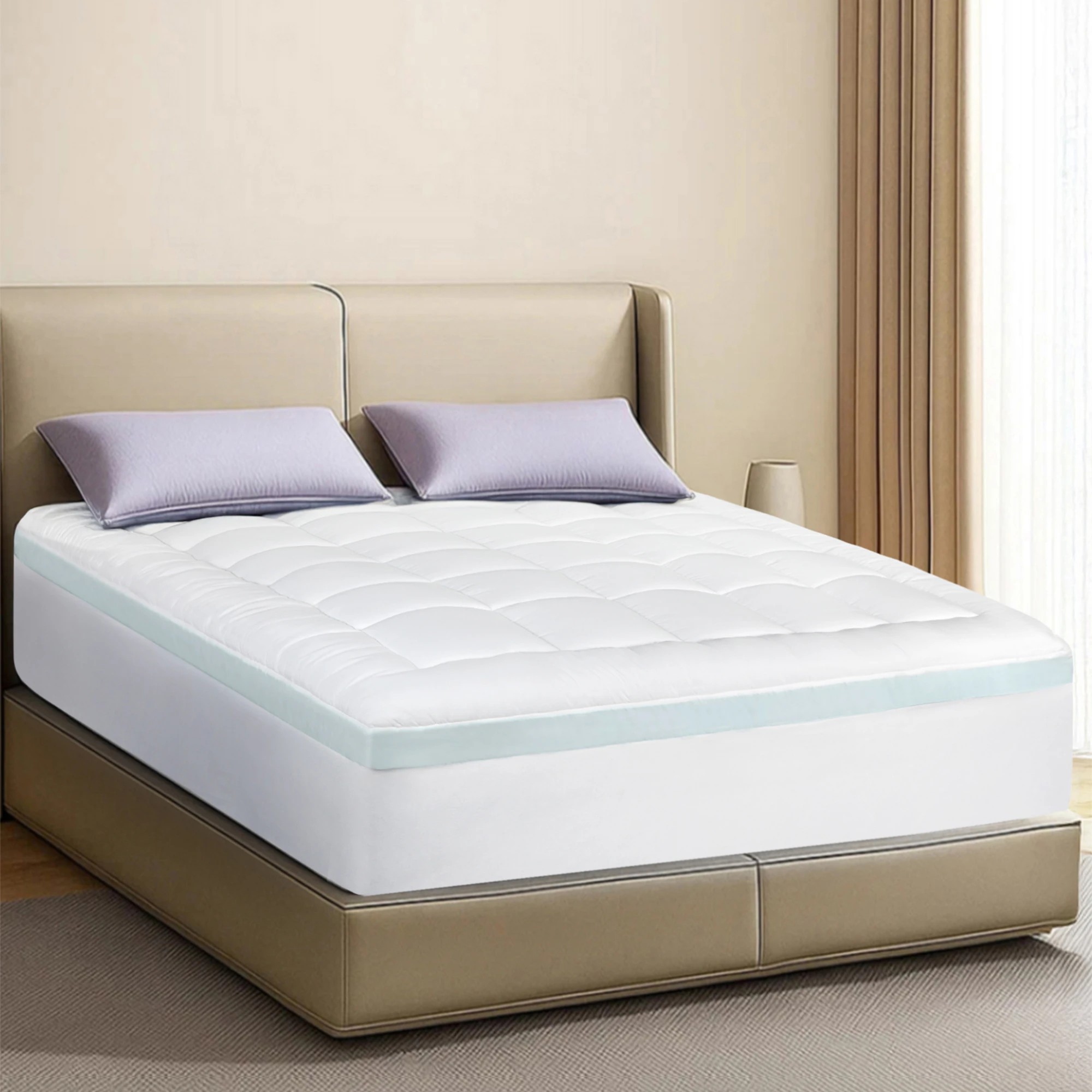 7 Dreamz Gel Memory Foam Mattress Topper Queen 8cm Pressure Relief Deep Pocket, 7 of 9