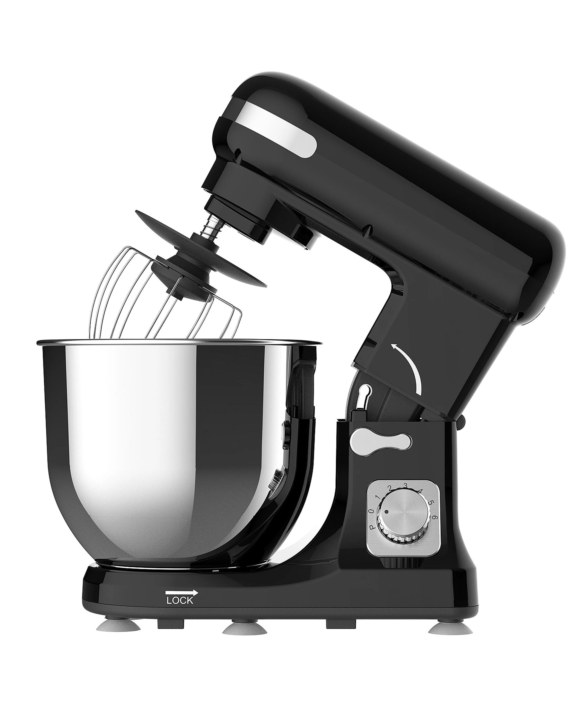 4 Yopower 6.5L Stand Mixer, 1400W Electric Food Mixer Dough Hook, Whisk & Beater - Black, 4 of 4