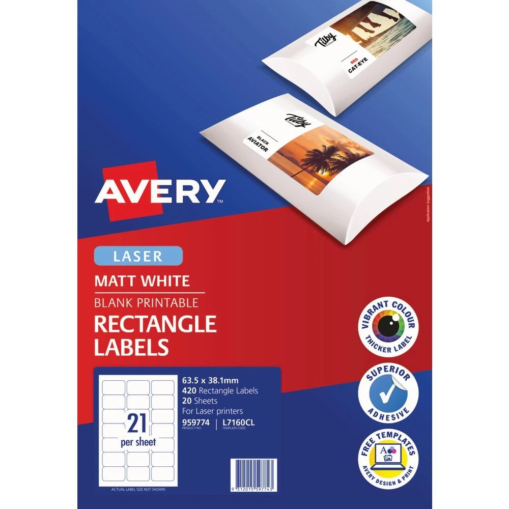 2 Avery 21UP Matte Laser Address Labels 20 Sheets, 2 of 4
