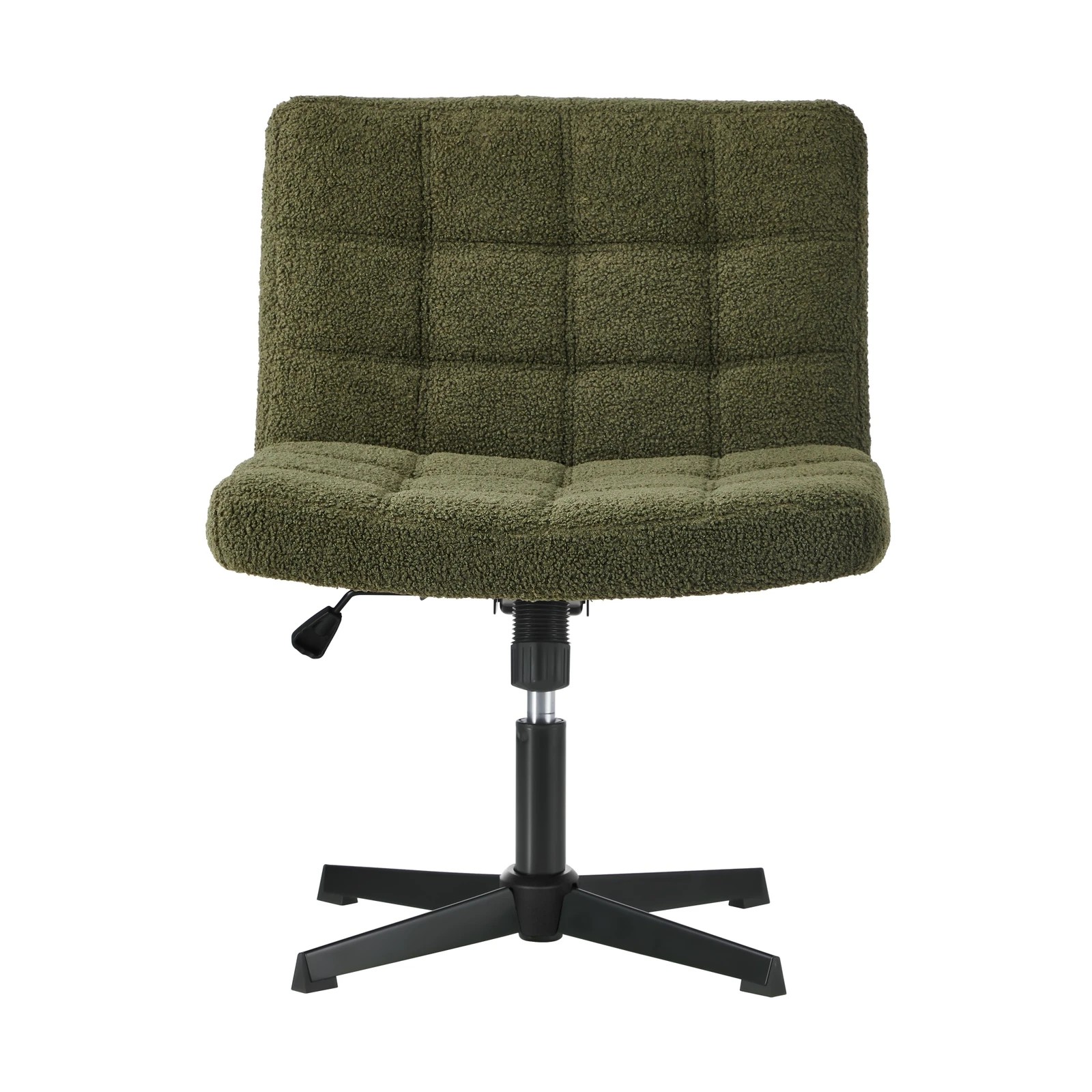 7 Oikiture Mid Back Armless Office Desk Chair Wide Seat Boucle No Wheels - Green, 7 of 7