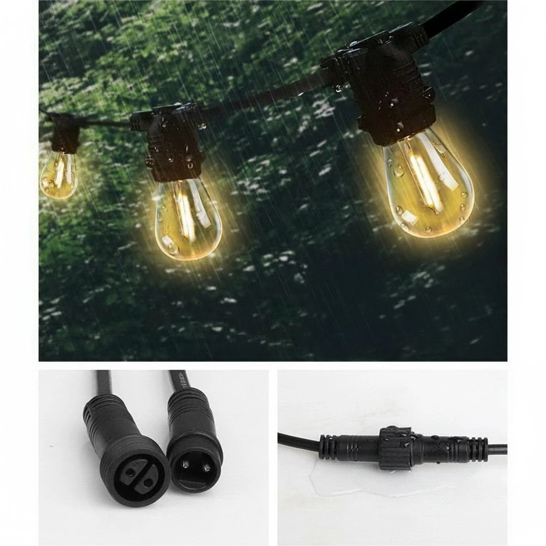 3 86m LED Festoon String Lights Christmas Decorations Wedding Party Outdoor - Black, 3 of 5