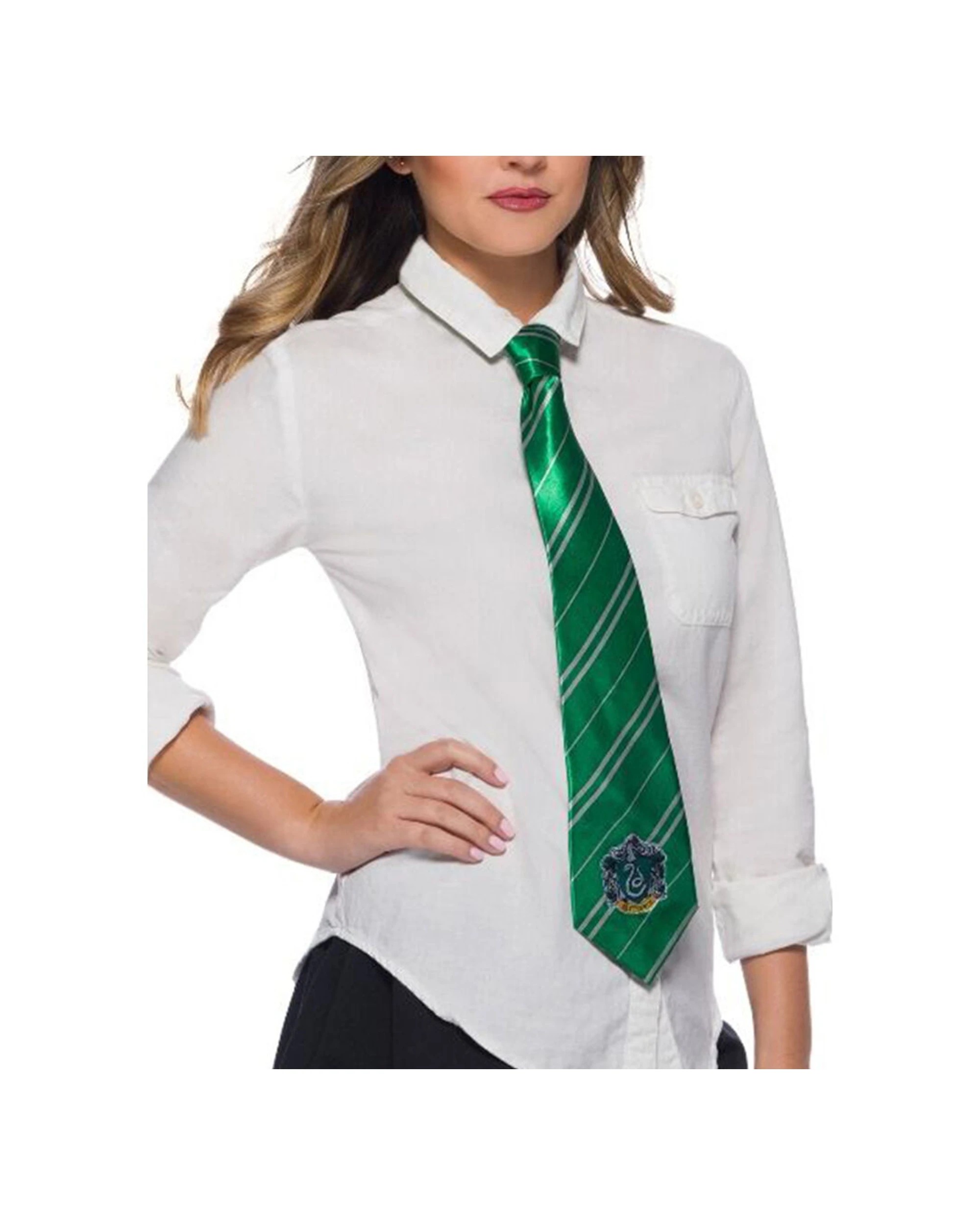 3 Harry Potter Slytherin Wizard Tie Costume Accessory Unisex Adult - Green, 3 of 3