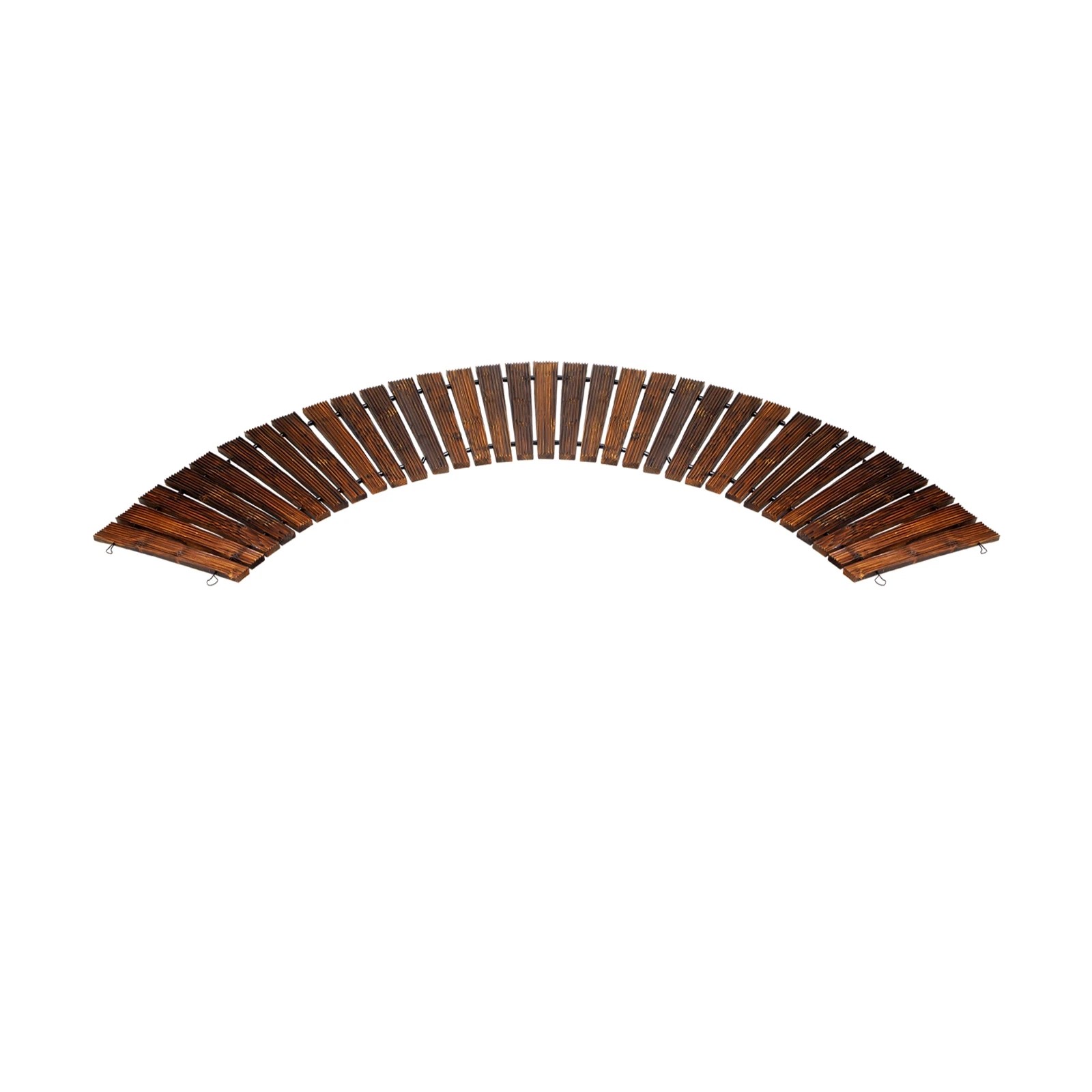 7 Livsip Garden Wooden Pathway 8ft Roll-Out Curved Wood Walkway Backyard Outdoor - Charcoal, 7 of 9