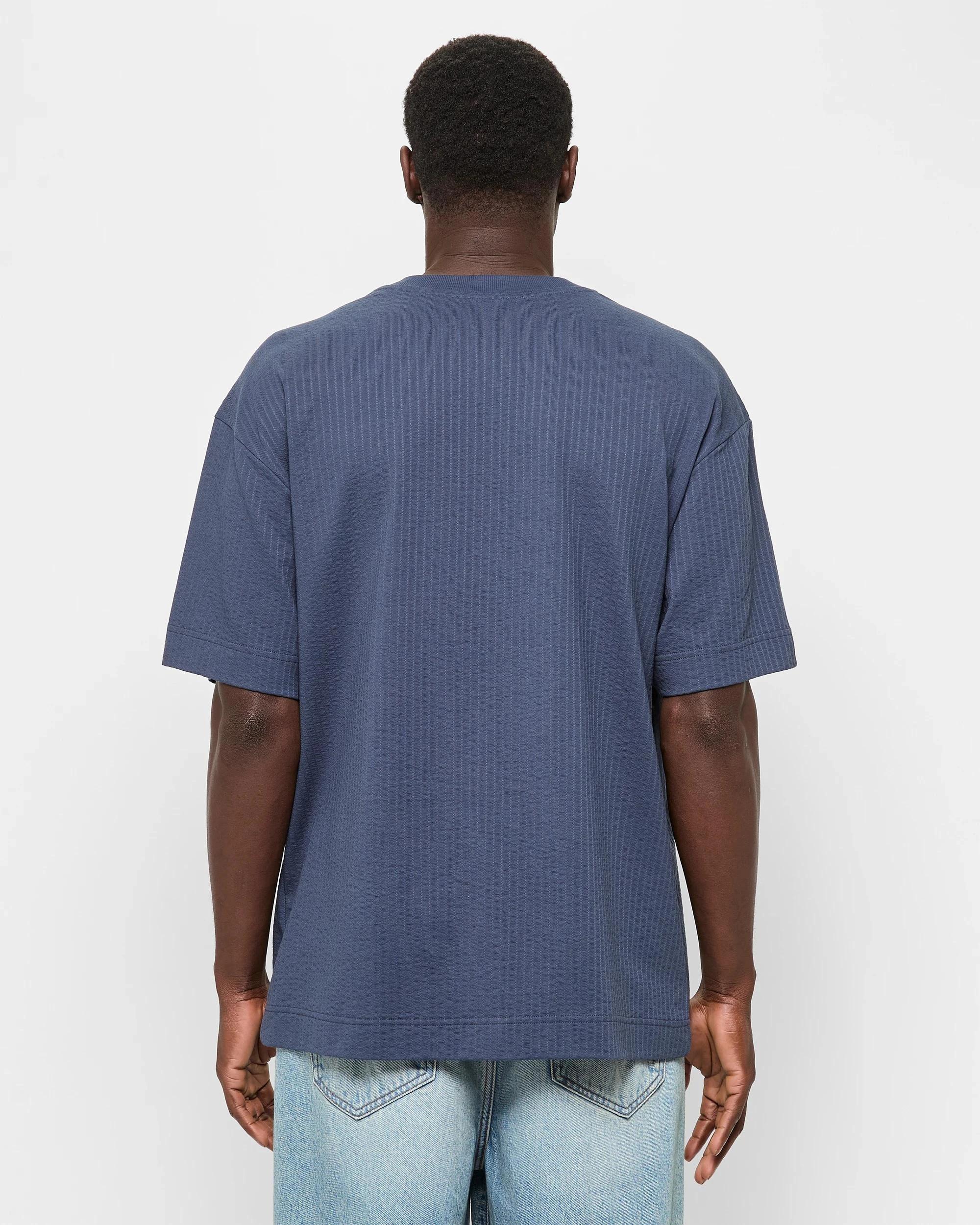 4 Australian Cotton Seersucker T-Shirt - Commons NAVY, 4 of 5