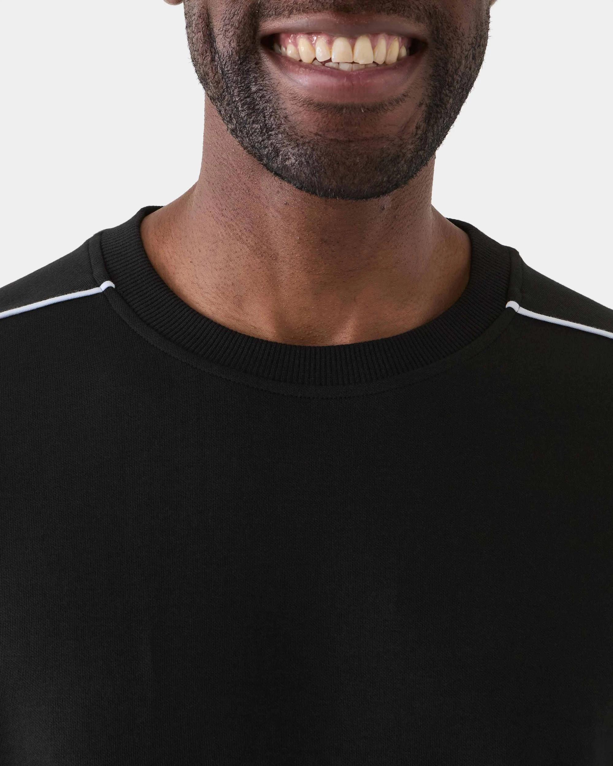 4 Oversized Interlock Piping T-shirt Black, 4 of 6