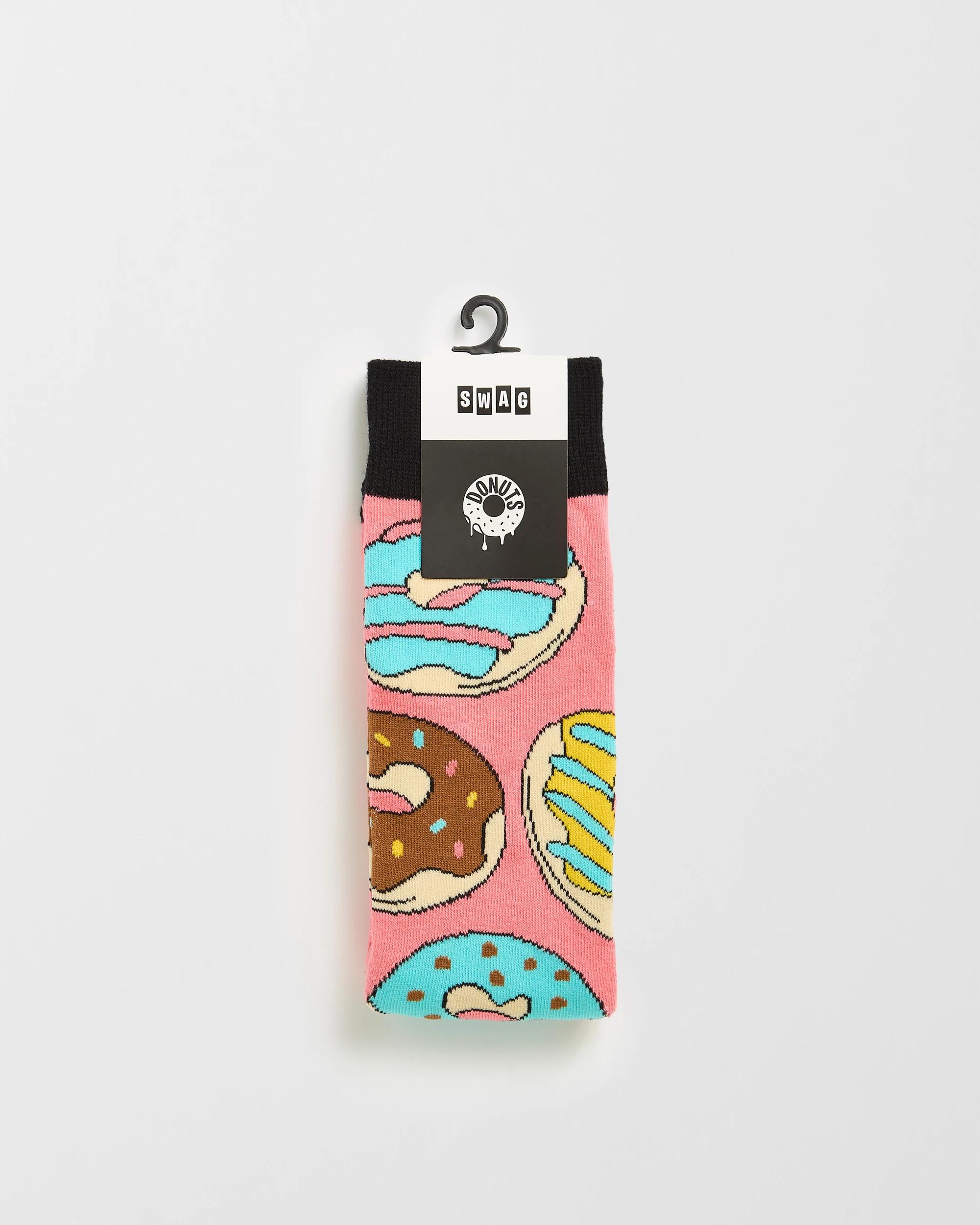 3 Swag  Crew Socks - Donut RED, 3 of 3