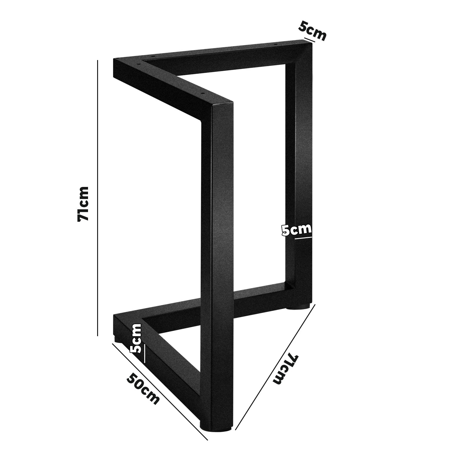 2 Oikiture 4X Coffee Dining Table Legs Bench Box Steel Metal Industrial 71 X 71CM - Black, 2 of 2