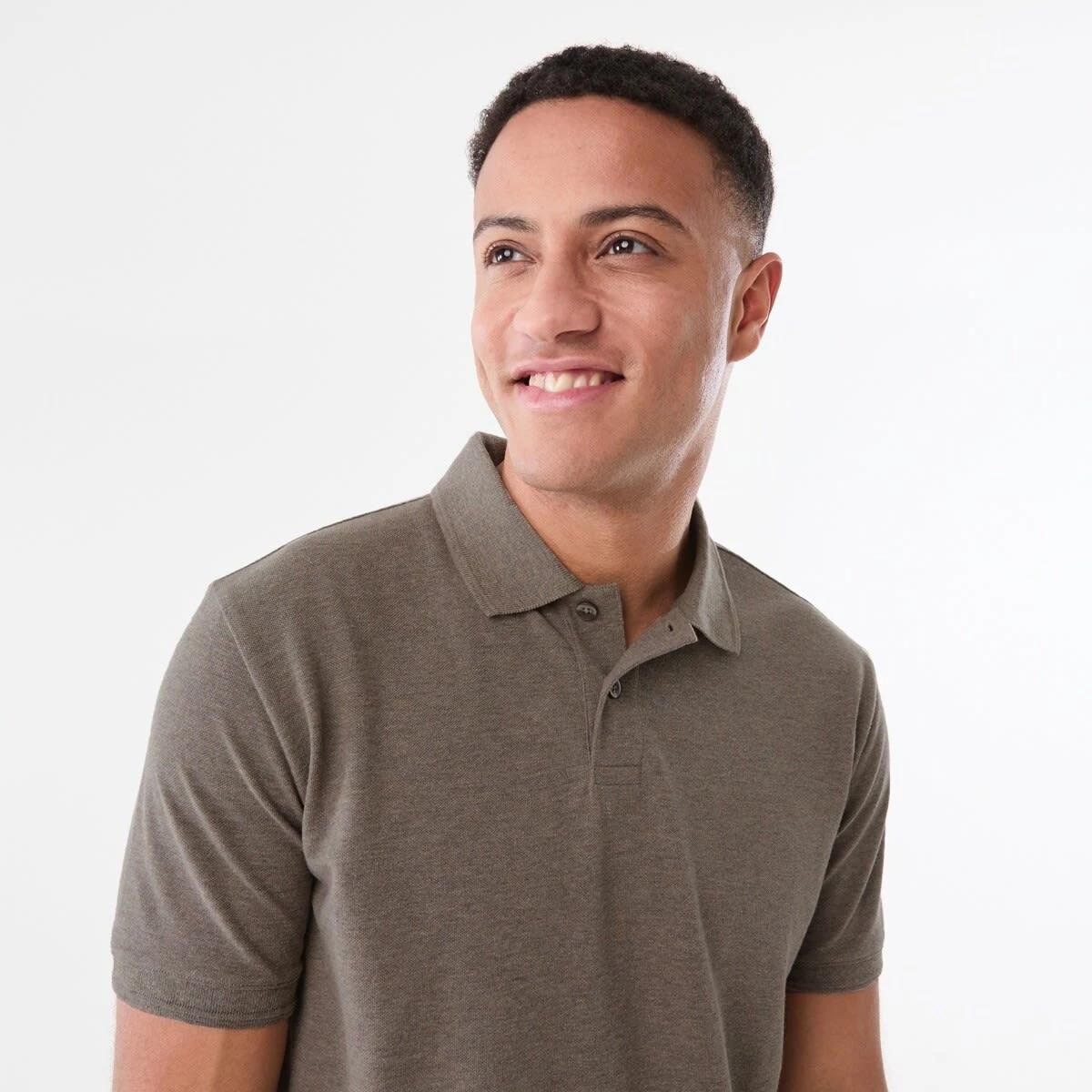 4 Pique Polo Shirt DRIFT BROWN MARLE, 4 of 5