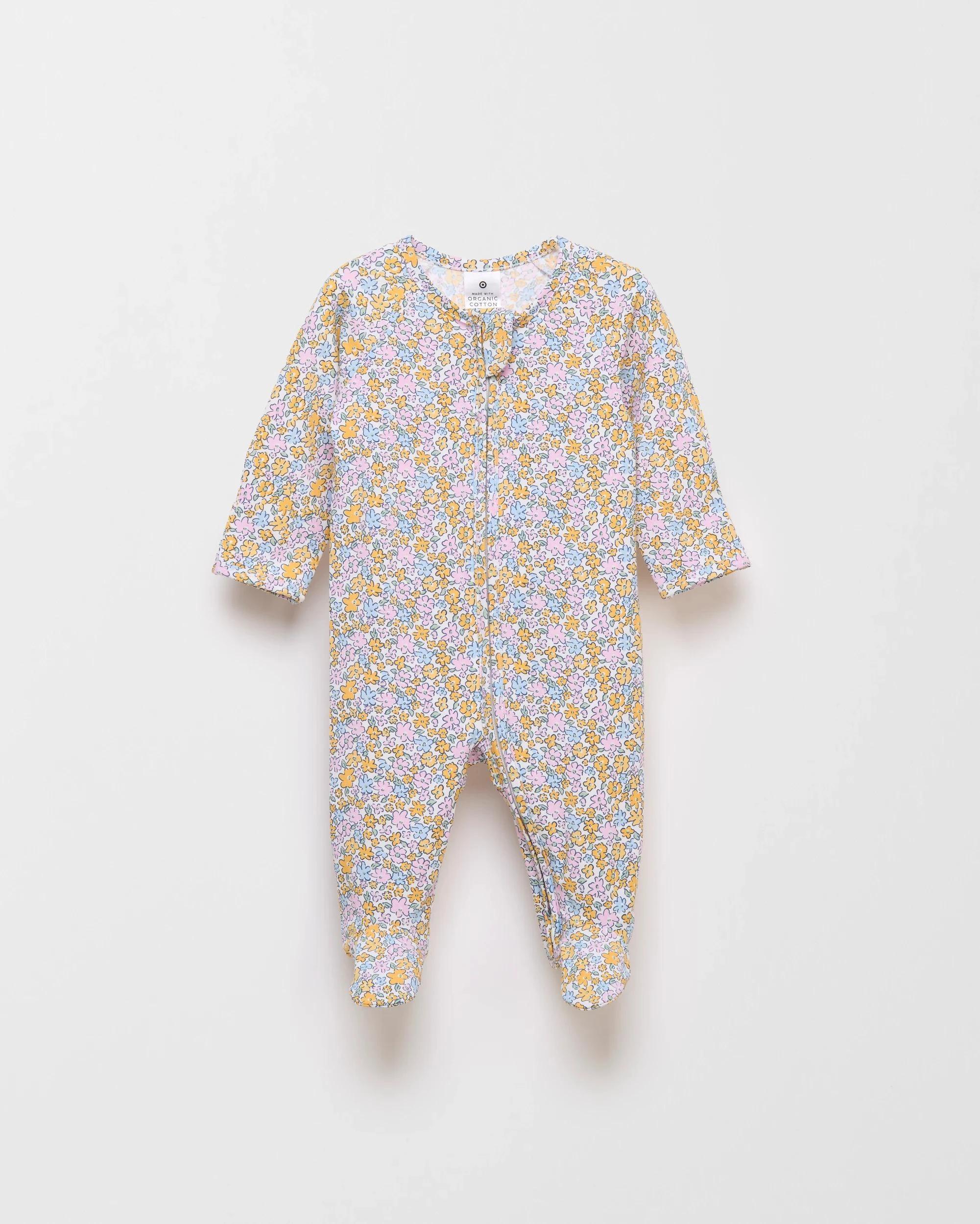 1 Target Baby Baby Organic Cotton Print Zip Coverall GARDEN FLORAL GARDENIA, 1 of 2