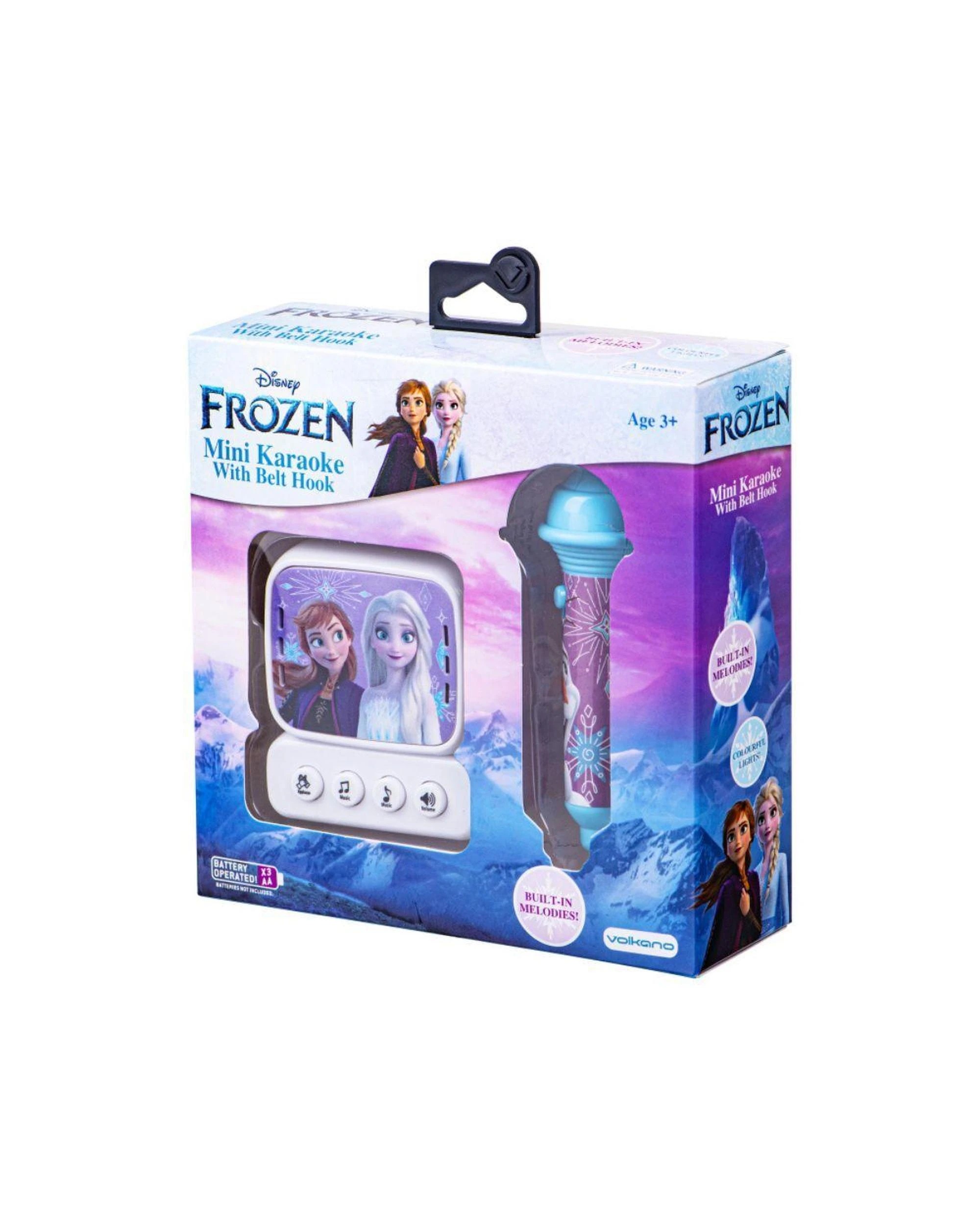 5 Disney Frozen Mini Karaoke Machine with Belt Hook, Built-in Melodies, Aux & Flashing Lights, 5 of 8
