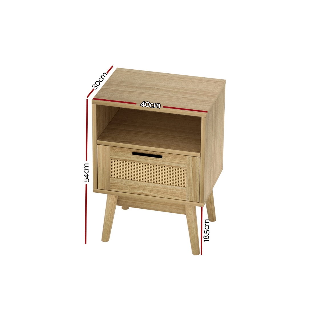 2 Artiss Rattan Bedside Table - Natural, 2 of 7