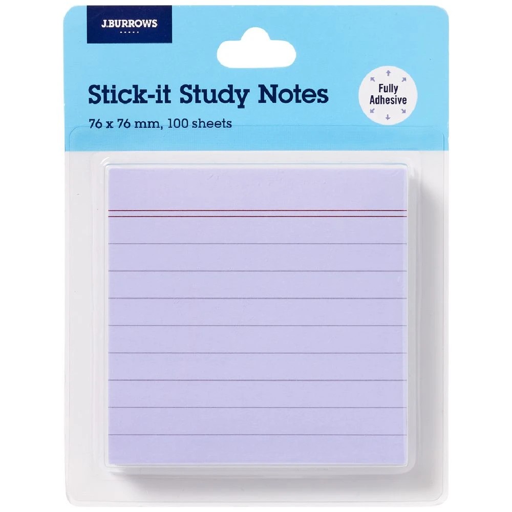 1 J.Burrows Fully Adhesive Notes 76x76mm Purple, 1 of 3