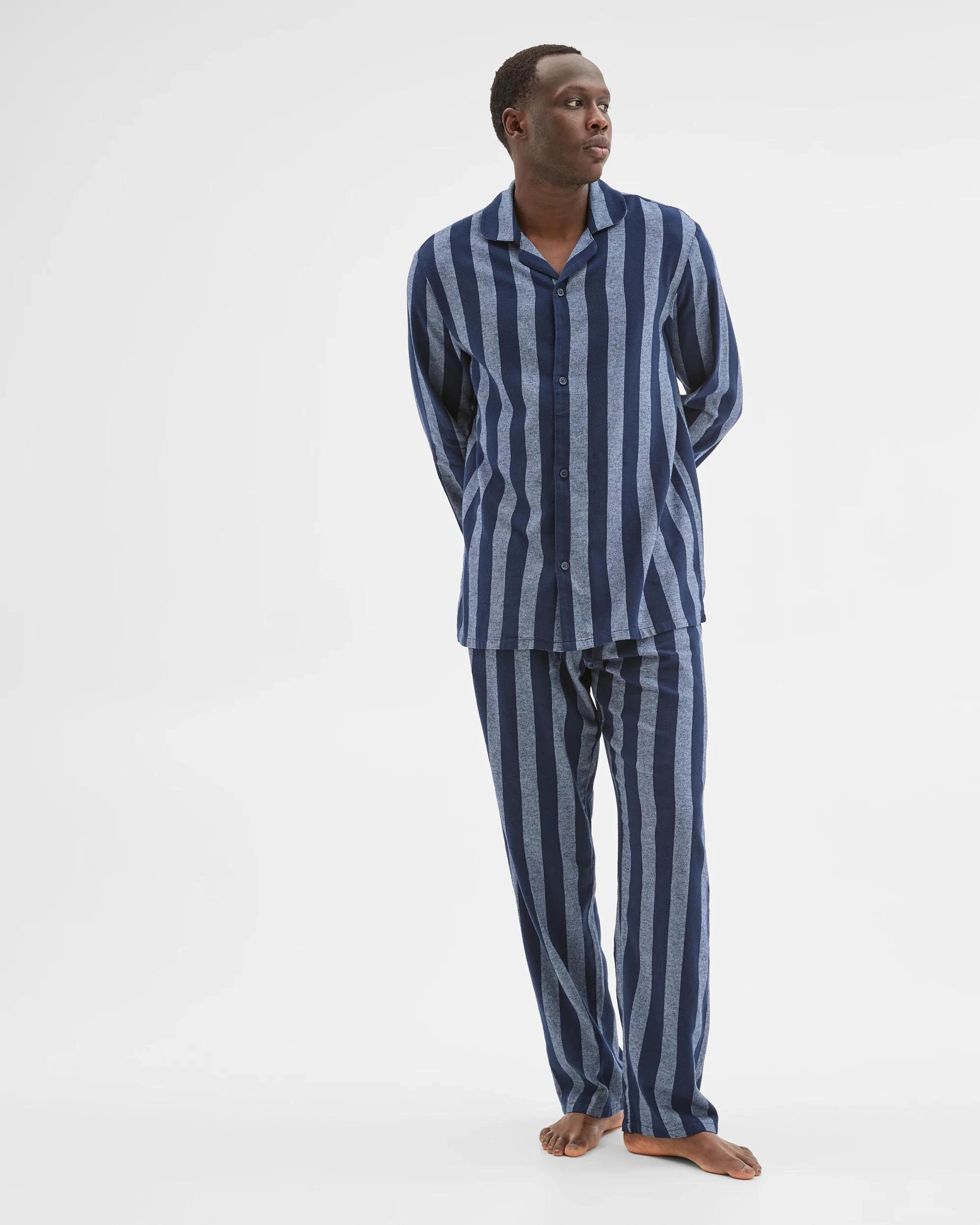 2 Maxx Flannelette Pyjama Set NAVY STRIPE, 2 of 7