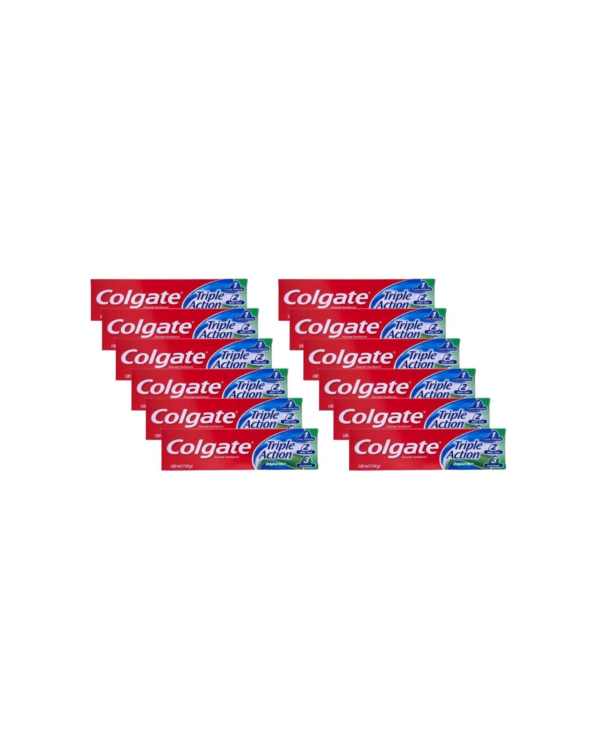 1 Colgate 12PK Toothpaste Triple Action Tube Teeth Care 154g - Multi, 1 of 2