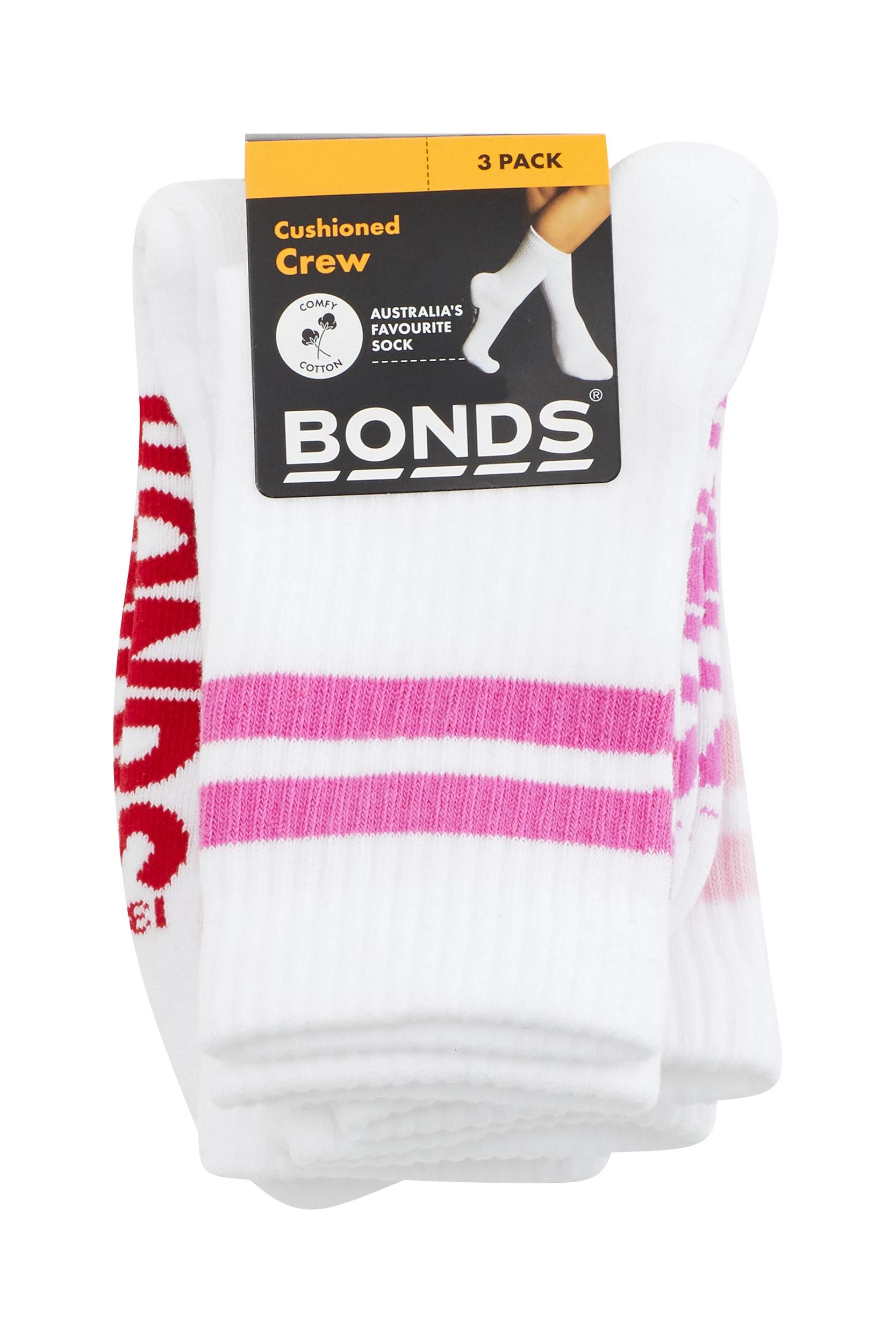3 Bonds 3 Pack Cushioned Stripe Crew Socks MULTI, 3 of 6