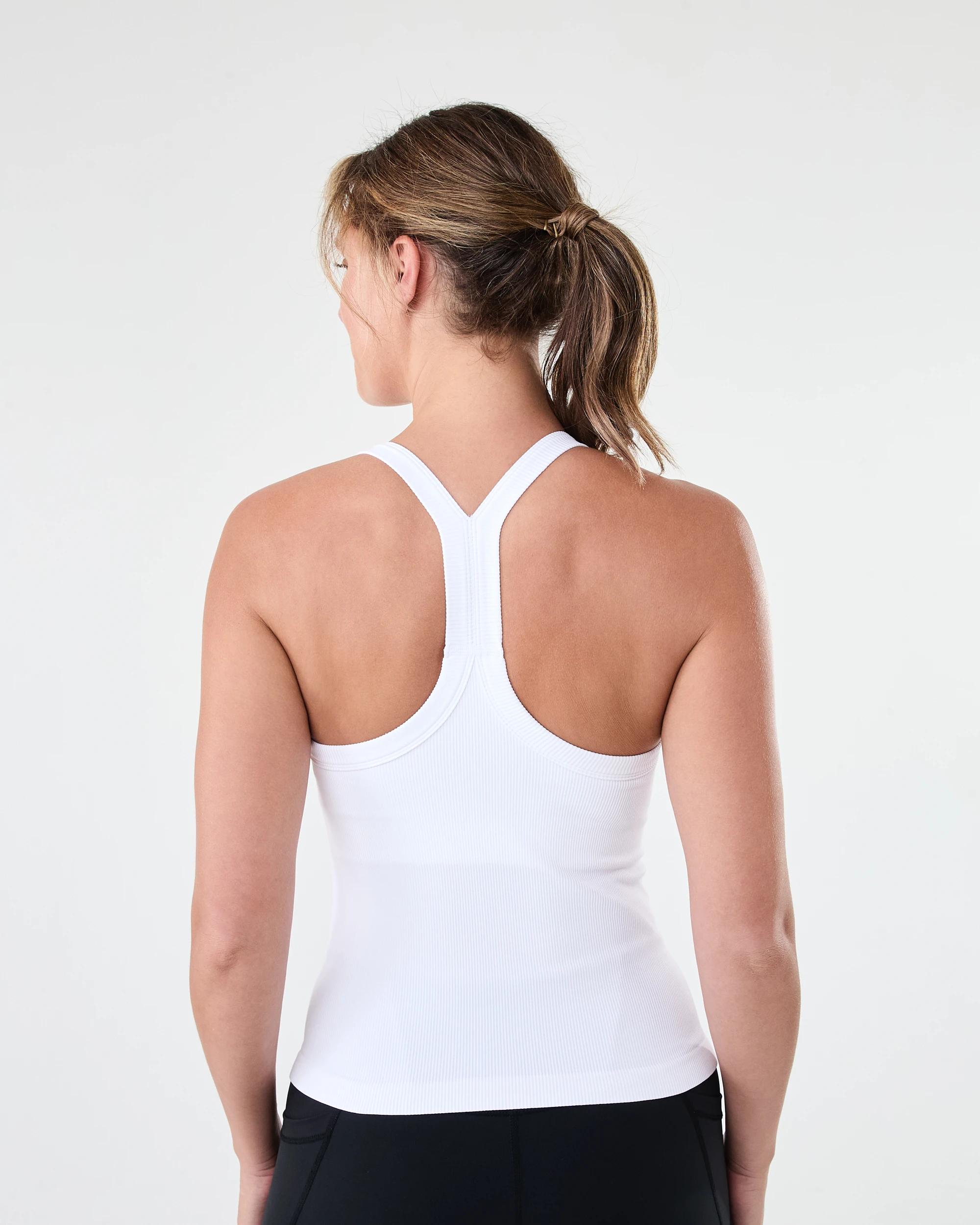 3 Active Womens Ribbed Tank Top White, 3 of 7