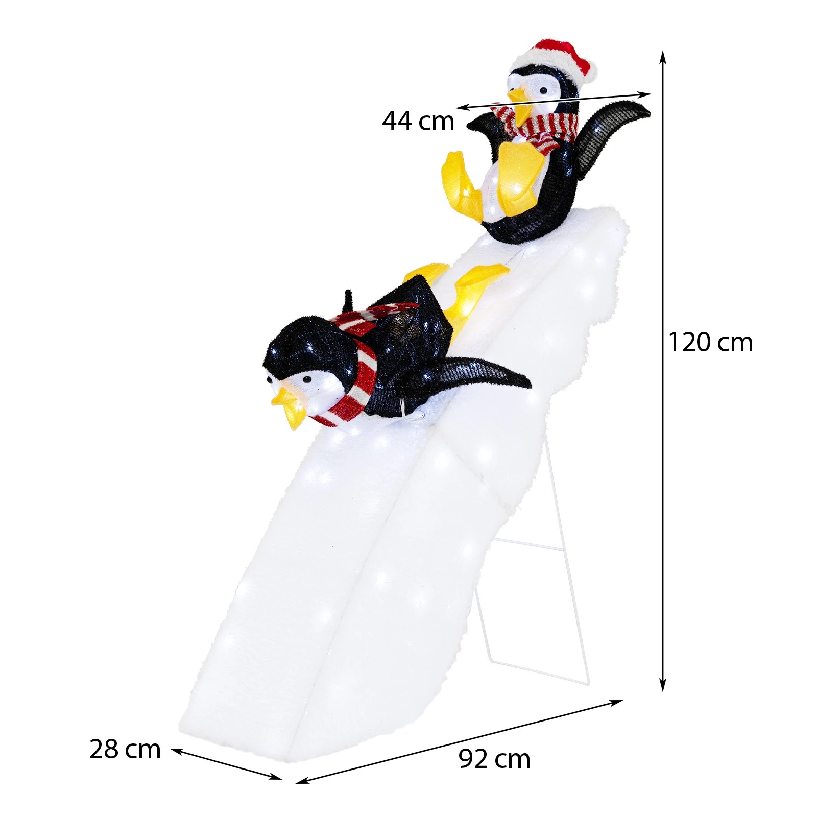 4 Costway Pre-Lit Christmas Decoration 120CM Penguin Ice Skating & Snowy Slide, 4 of 4