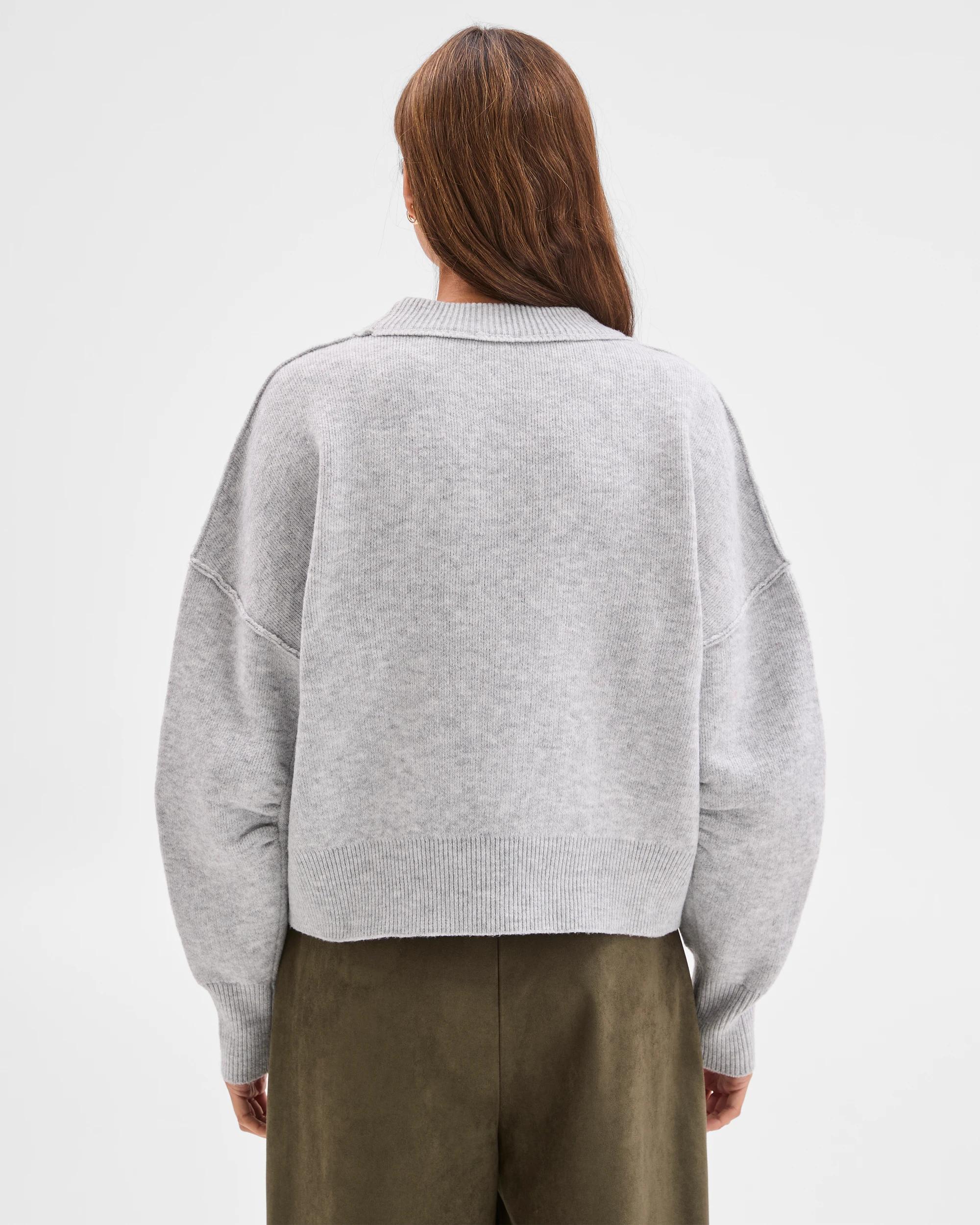 6 Lily Loves Sleeve Detail Knit Jumper GREY MARLE, 6 of 6