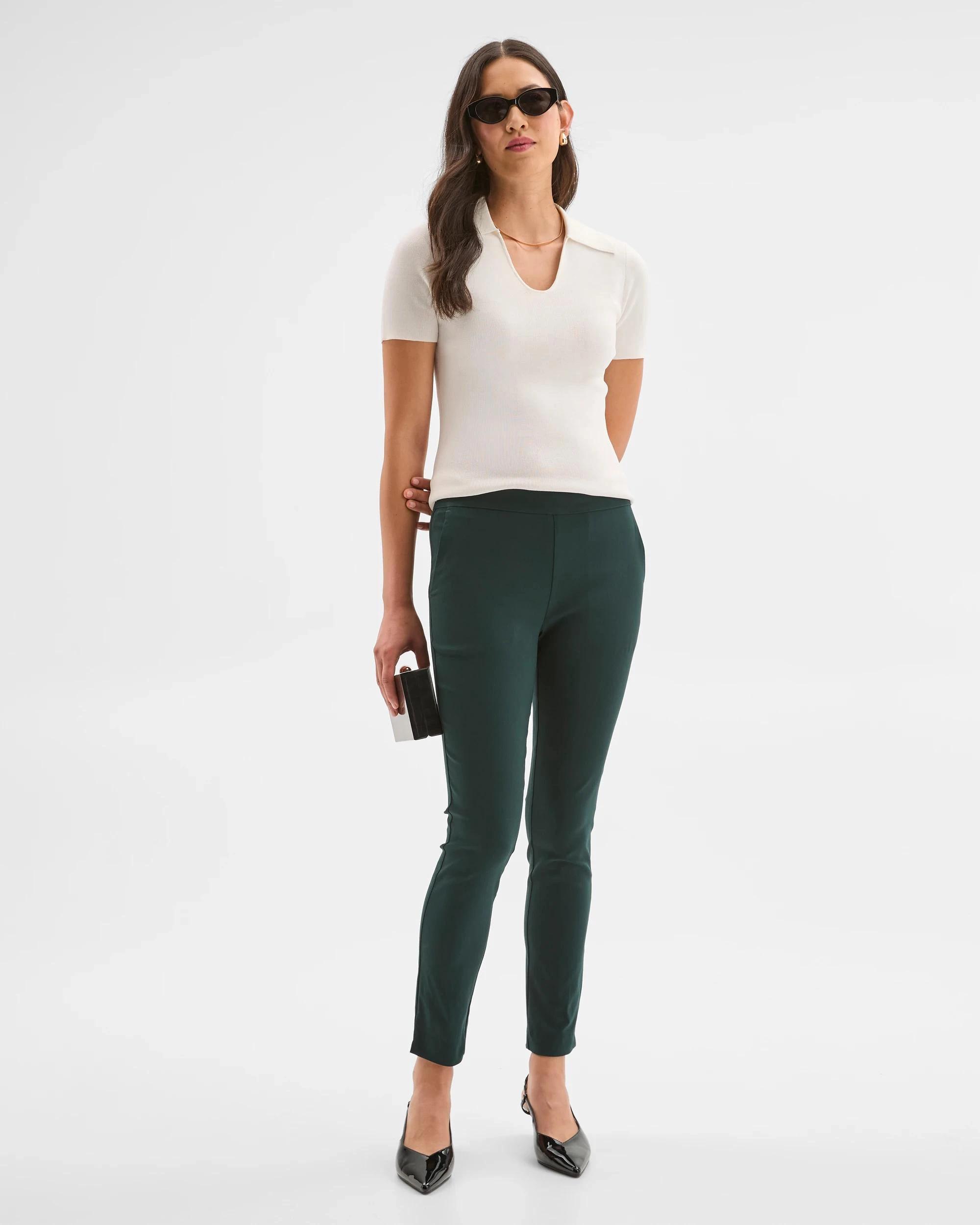 1 Preview Carrie Bengaline Ankle Length Pants MID JADE, 1 of 7