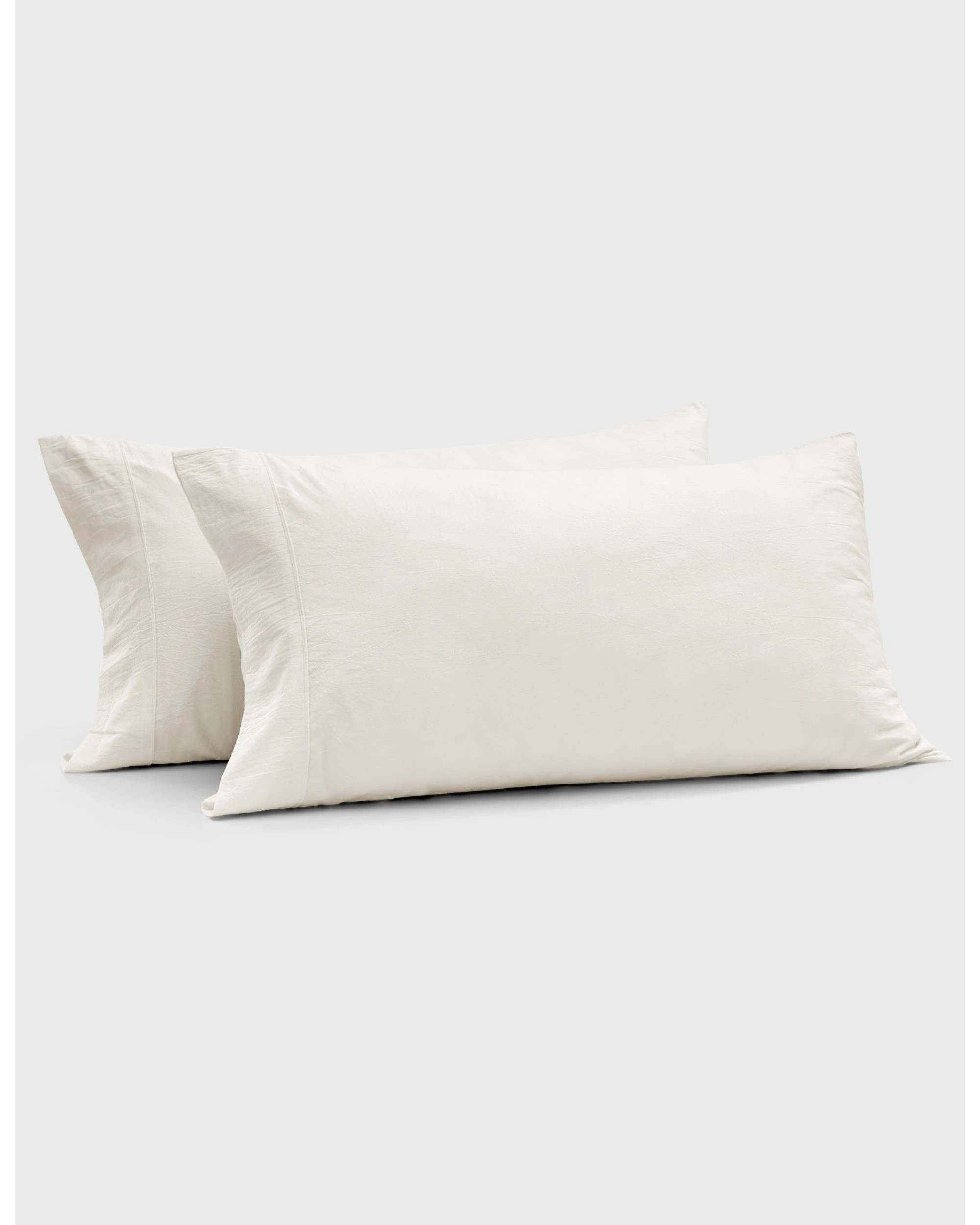 1 Dreamaker Bonnie Washed Cotton King Pillowcase Twin Pack 50x90cm - White, 1 of 6