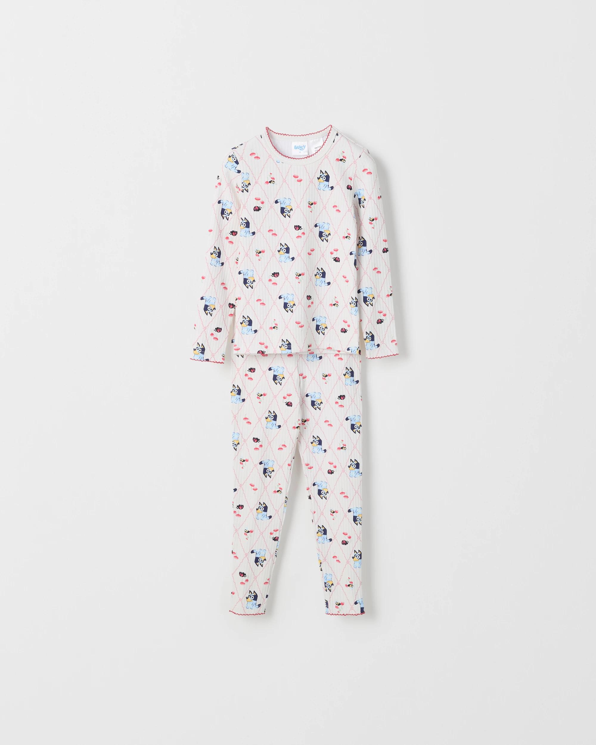 4 Bluey Younger Girls Elevated Knit Pyjama Set BLUEY, 4 of 7