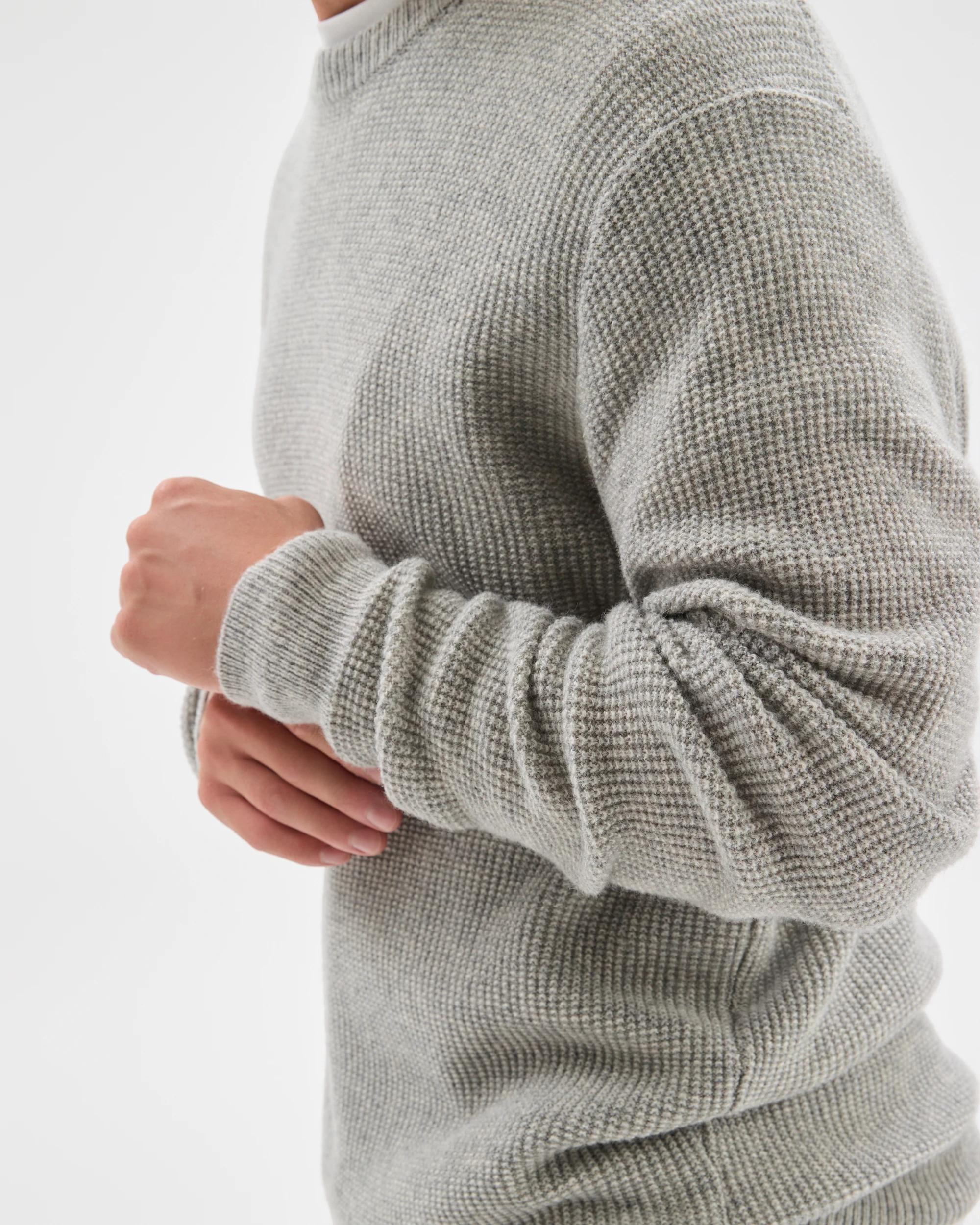 7 Target Man Lambswool Long Sleeve Crew Neck Knit Jumper GREY MARLE, 7 of 7