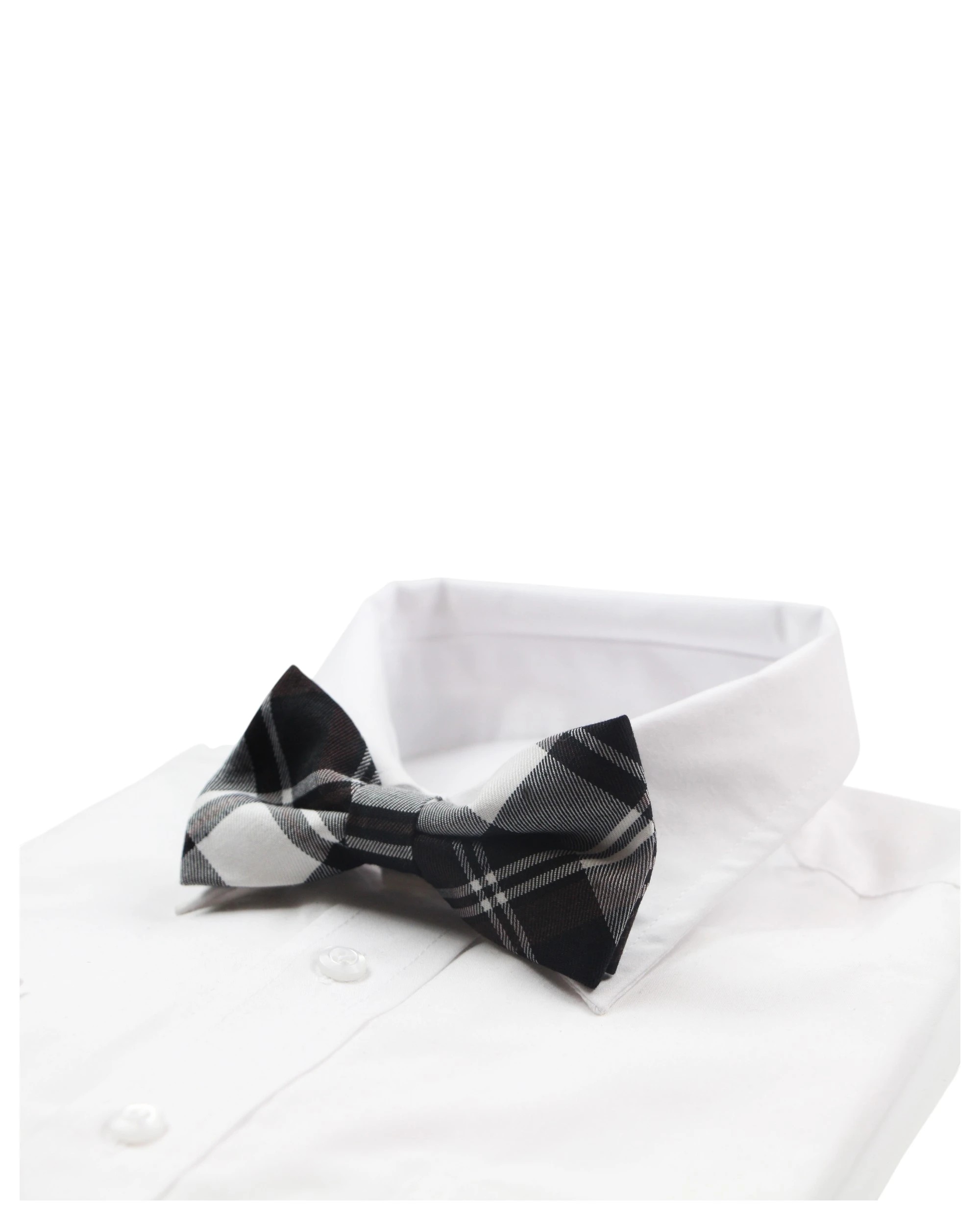 1 Zasel Mens Black And White Patterned Cotton Bow Tie, 1 of 3