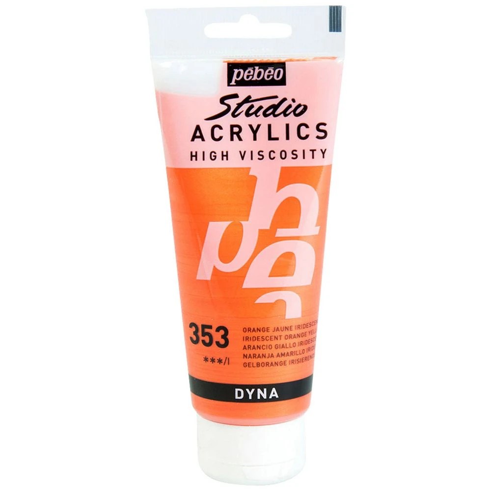 1 Pebeo Studio Acrylic Paint 100mL Orange and Yellow, 1 of 2