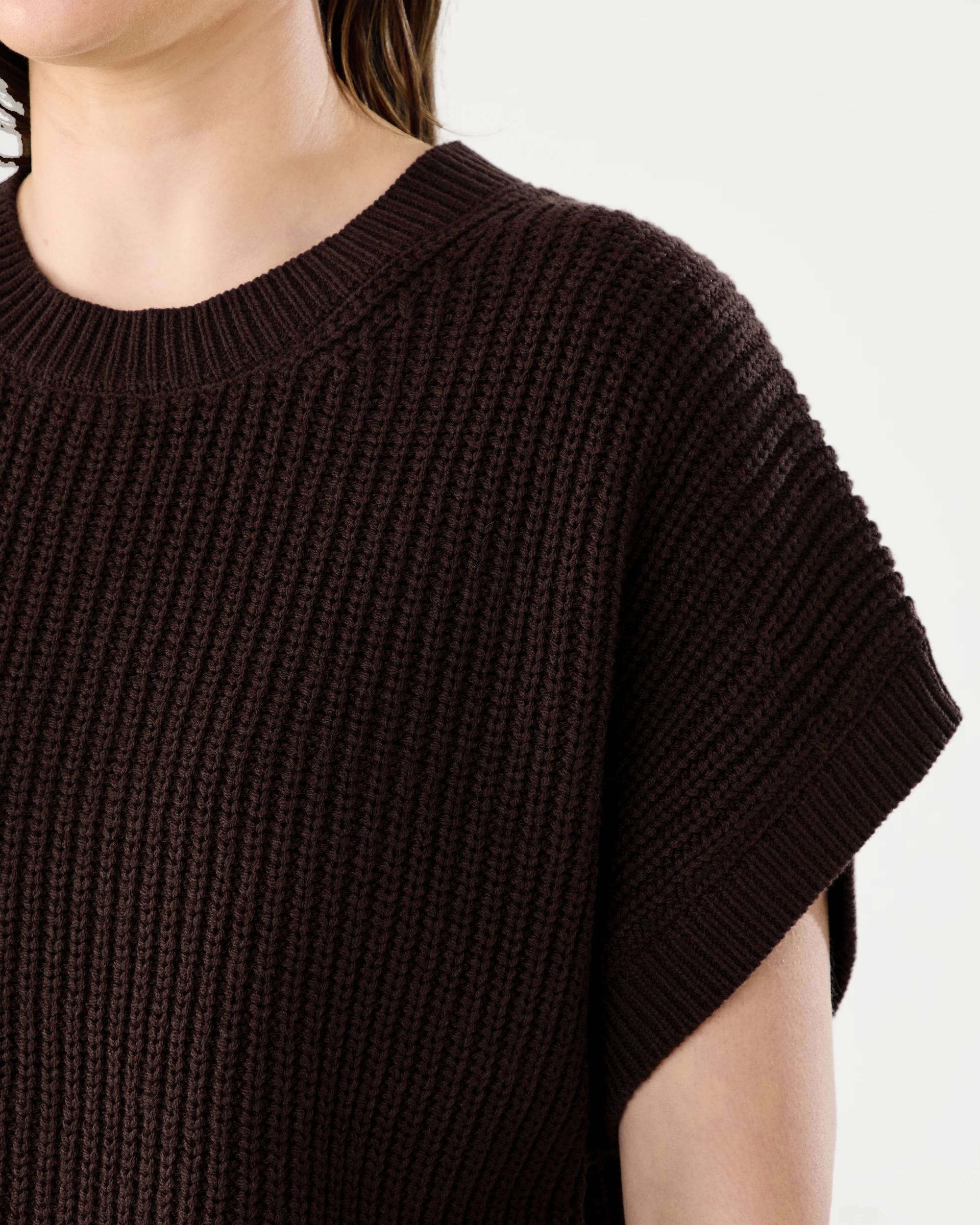 6 Short Sleeve Knit Pullover Melt Brown, 6 of 6