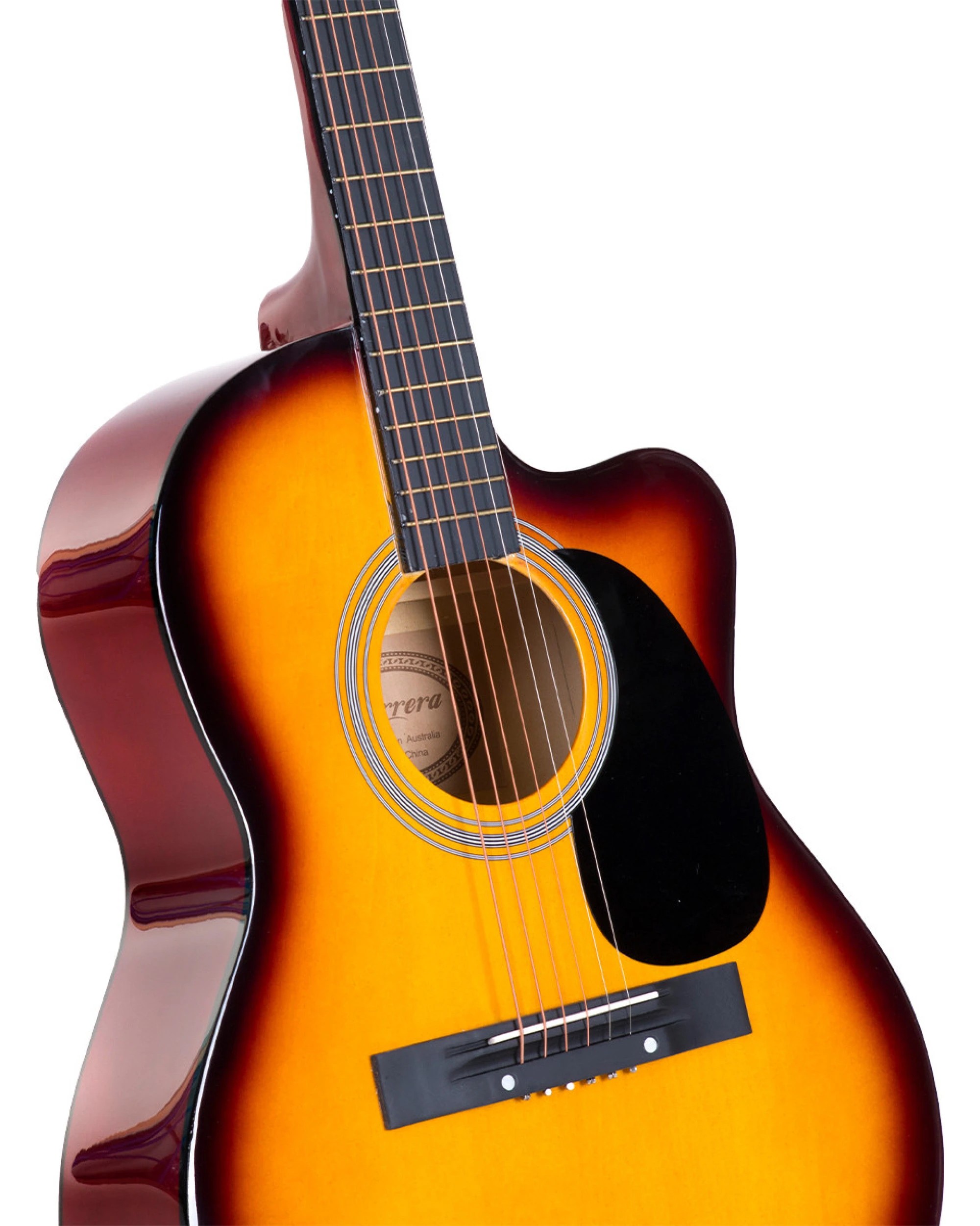 3 Karrera 40in Acoustic Guitar in Sunburst, 3 of 5