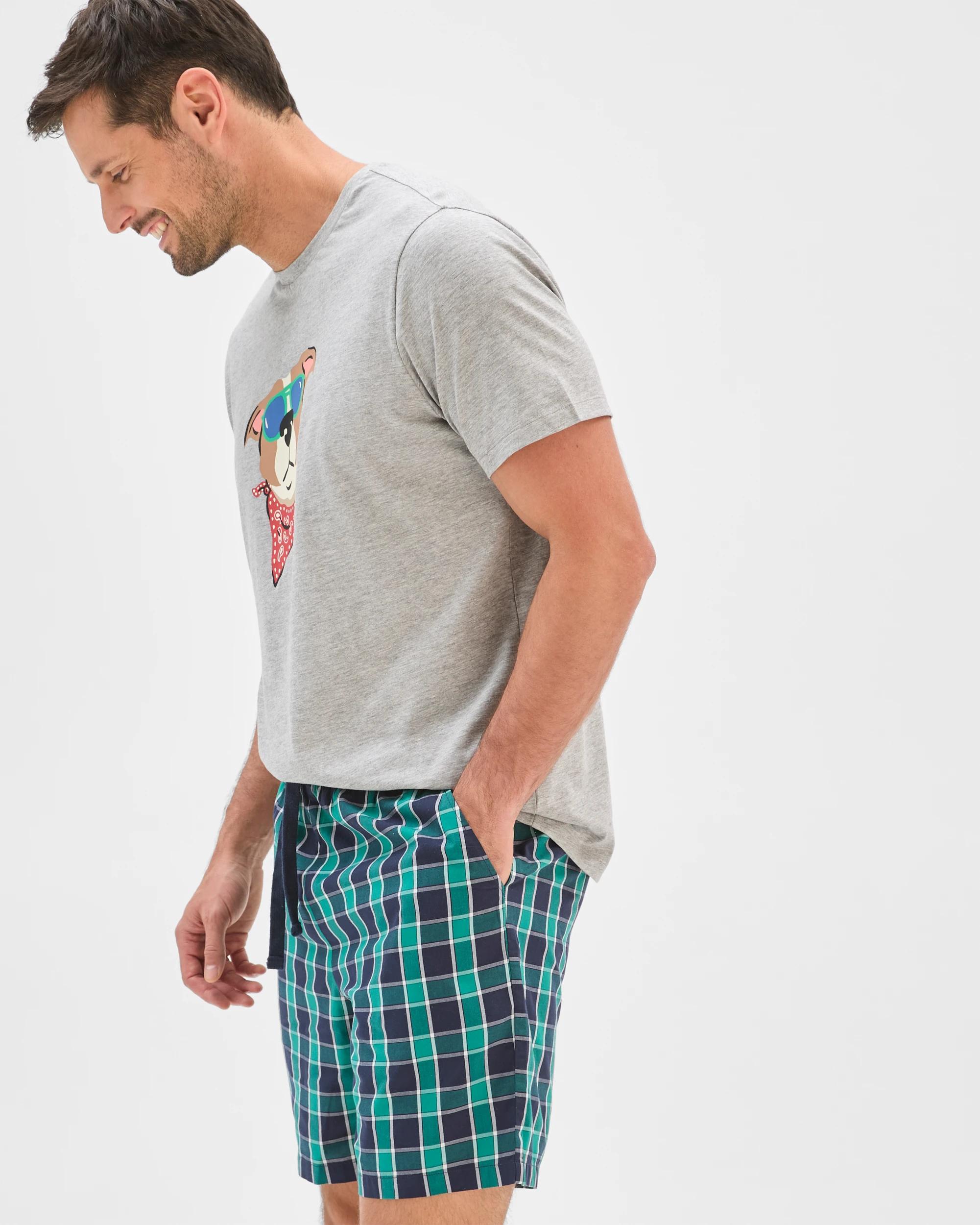 4 Maxx Poplin Sleep Shorts NAVY CHECK, 4 of 6