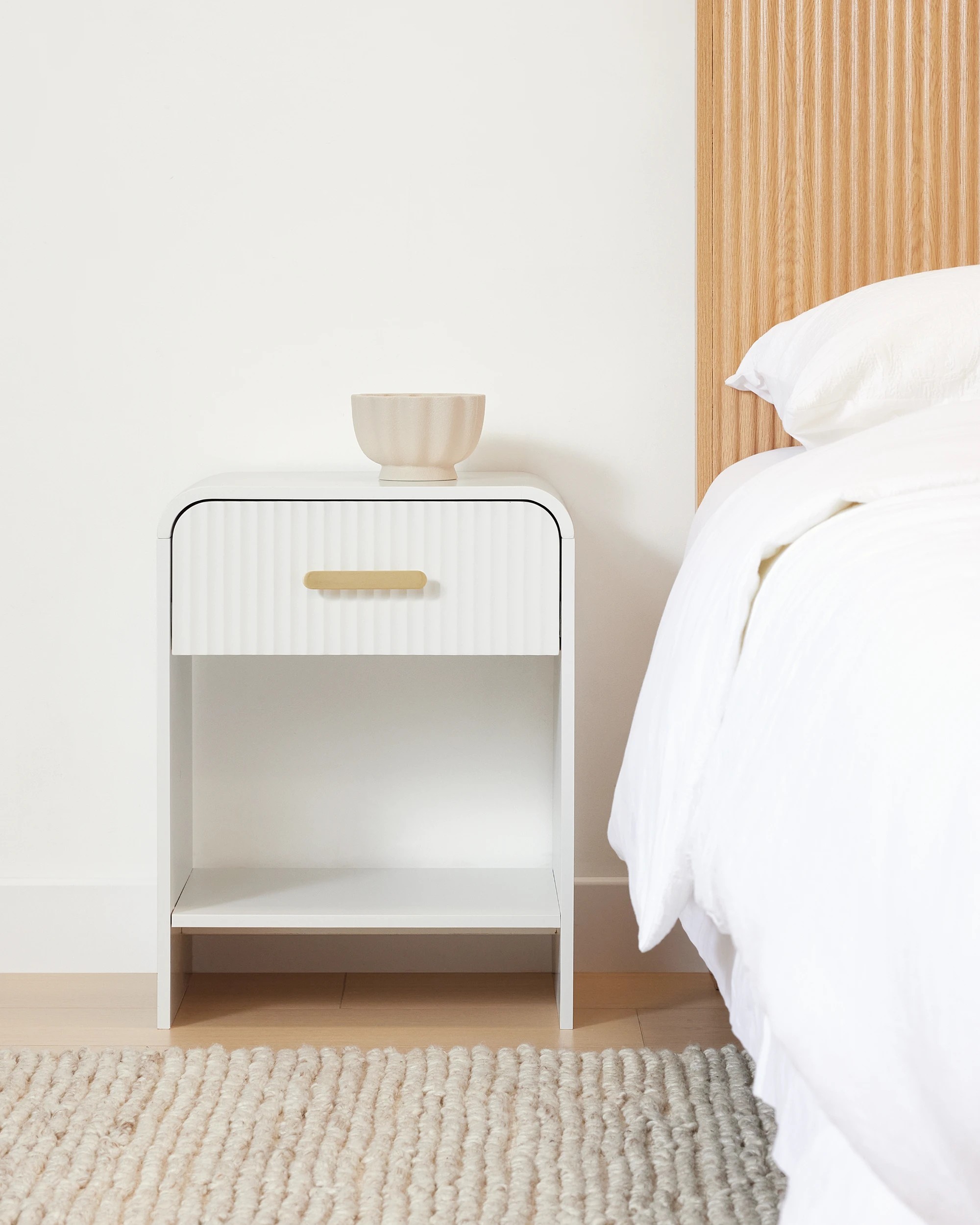 2 Luna Bedside Table - White, 2 of 9