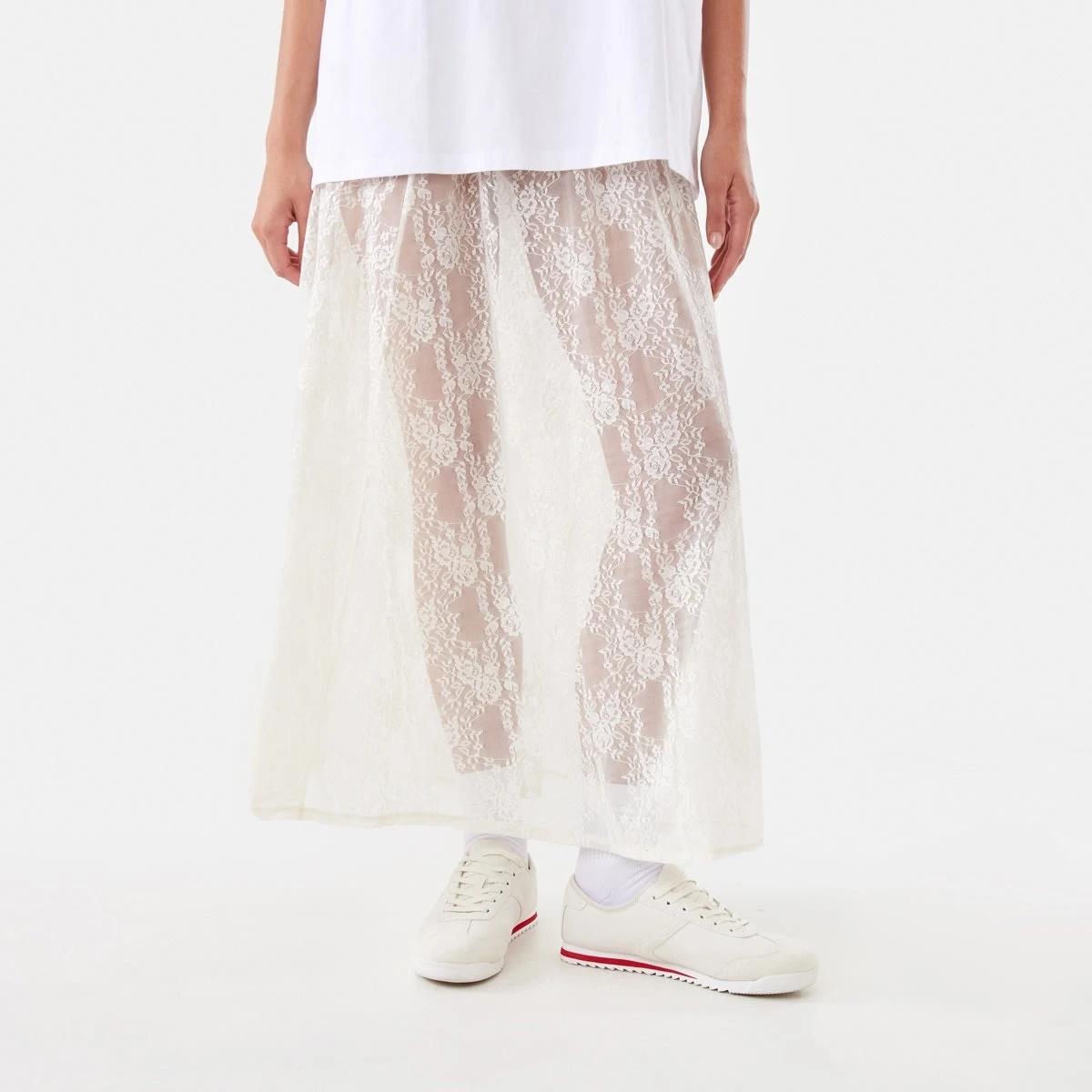 1 Lace Midi Skirt Prtn White, 1 of 8