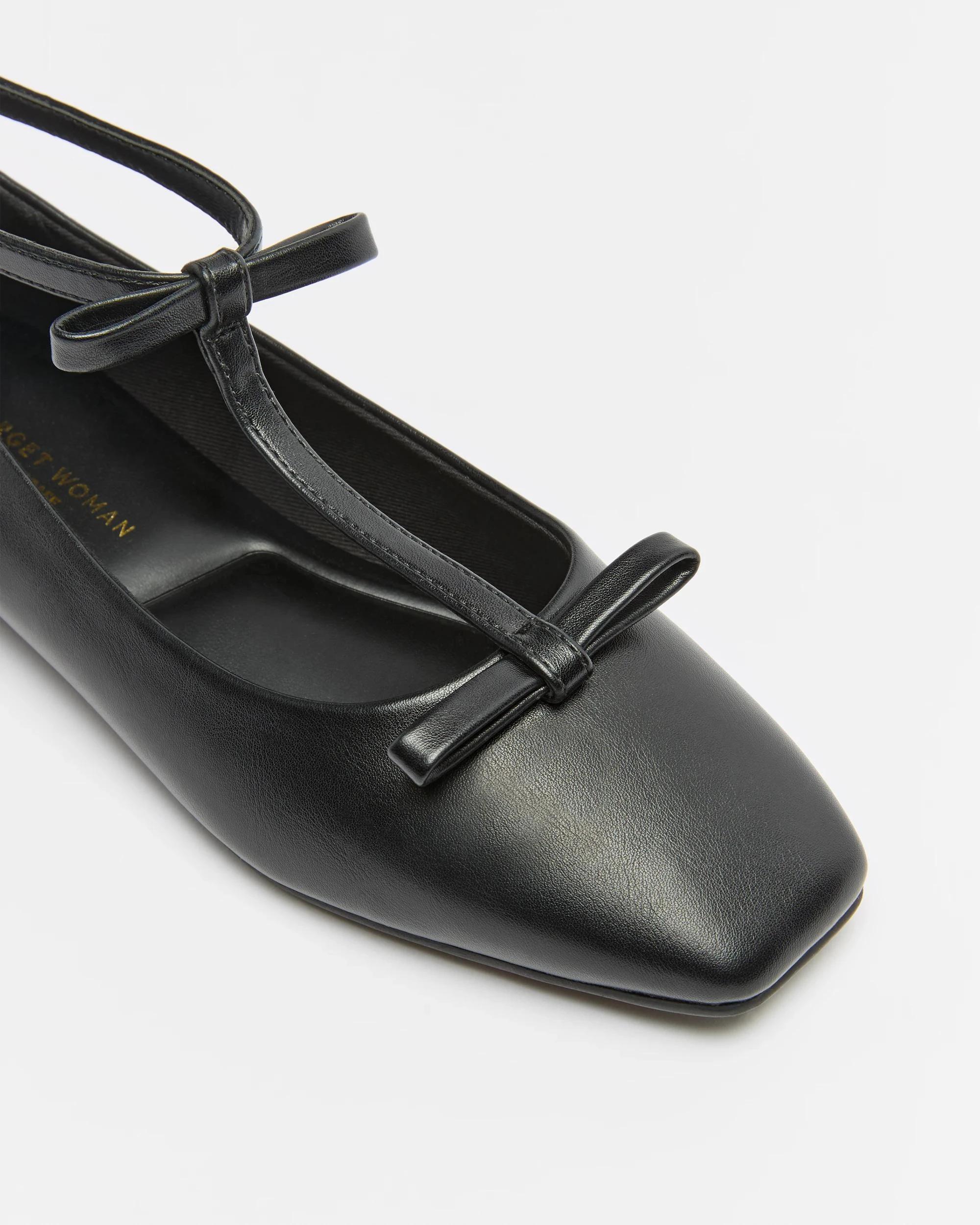 2 Target Womens T-Bar Ankle Strap Ballet Flat BLACK, 2 of 3